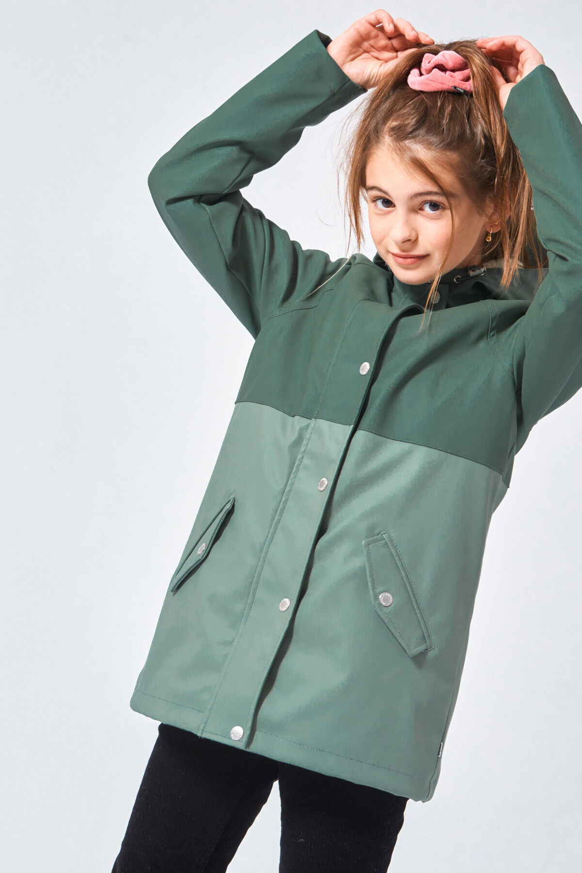 Meisjes Regenjas Janet Teddy Unisex Sage