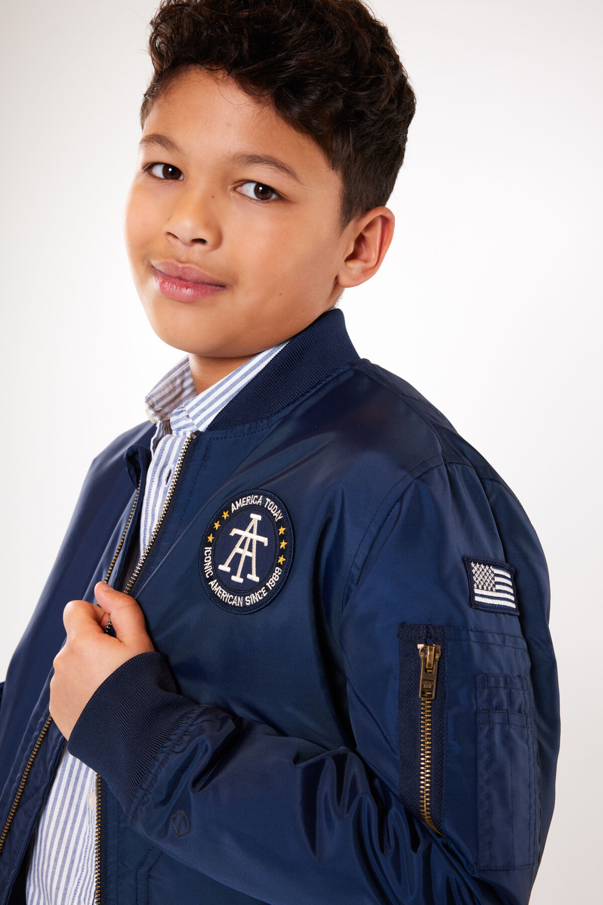Boys Bomber jacket Jax JR Deep blue America Today
