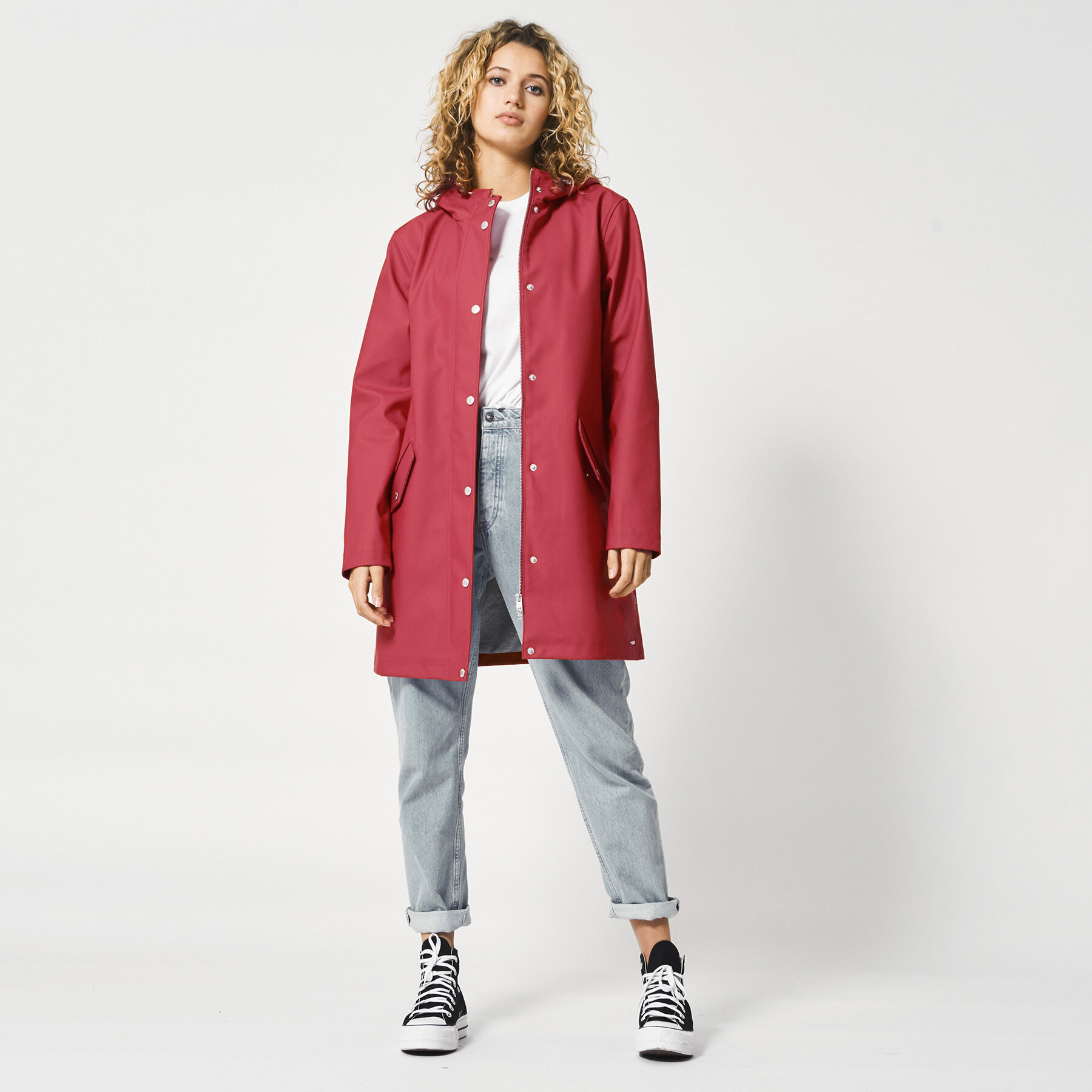 red raincoat womens
