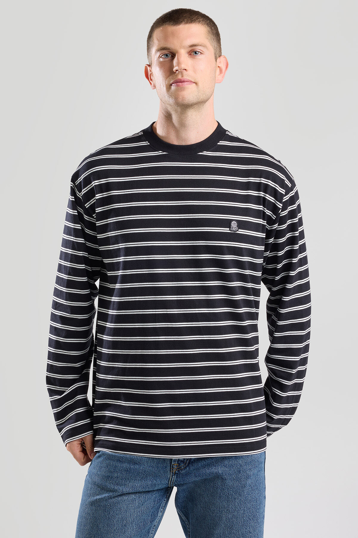 ★DNSR★ Striped long sleeve black black and grey long sleeves striped Coulos t-shirt