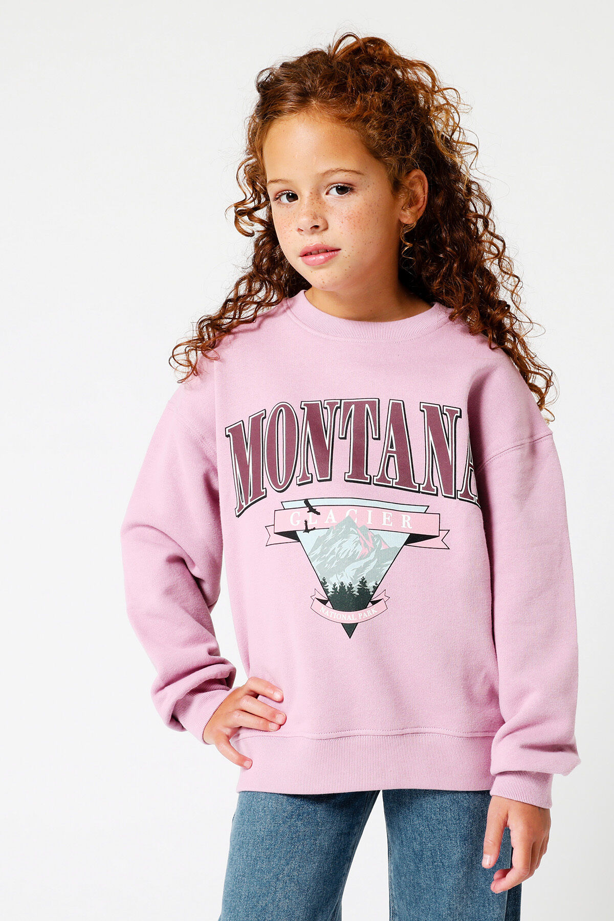 Girls Sweater Print Old pink | America Today