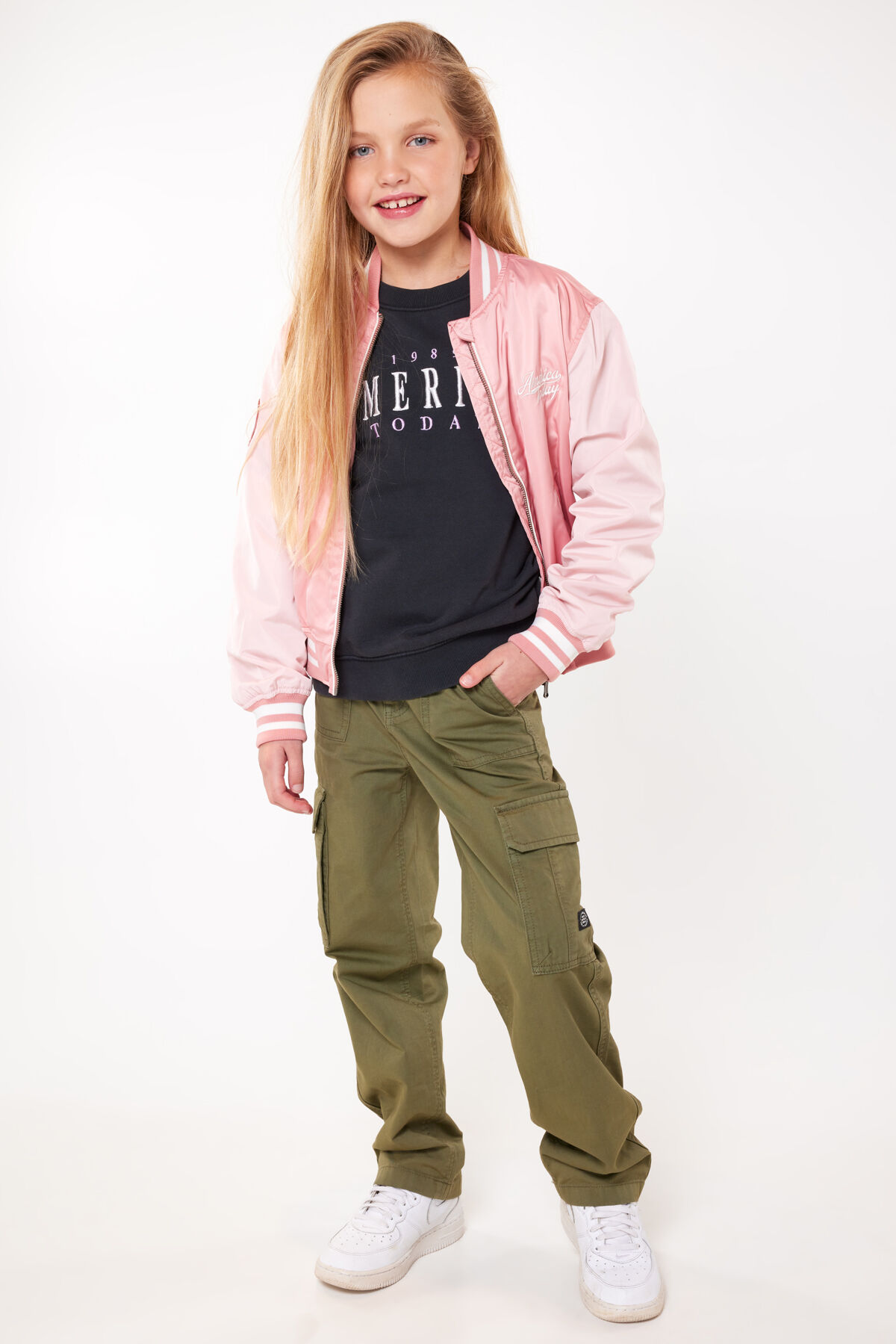 Girls Varsity jacket Joelle JR Dark rose