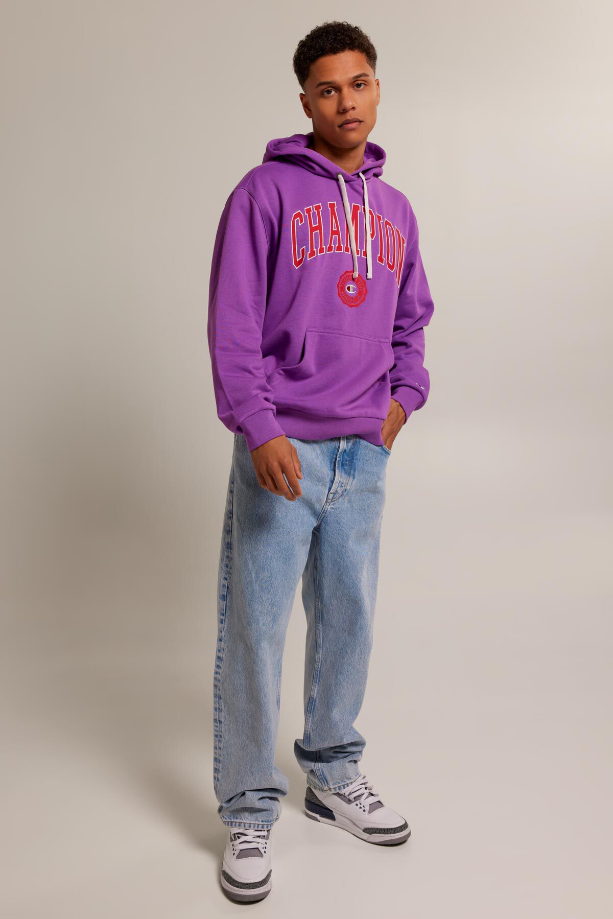 Purple champion sweatshirt mens hot sale