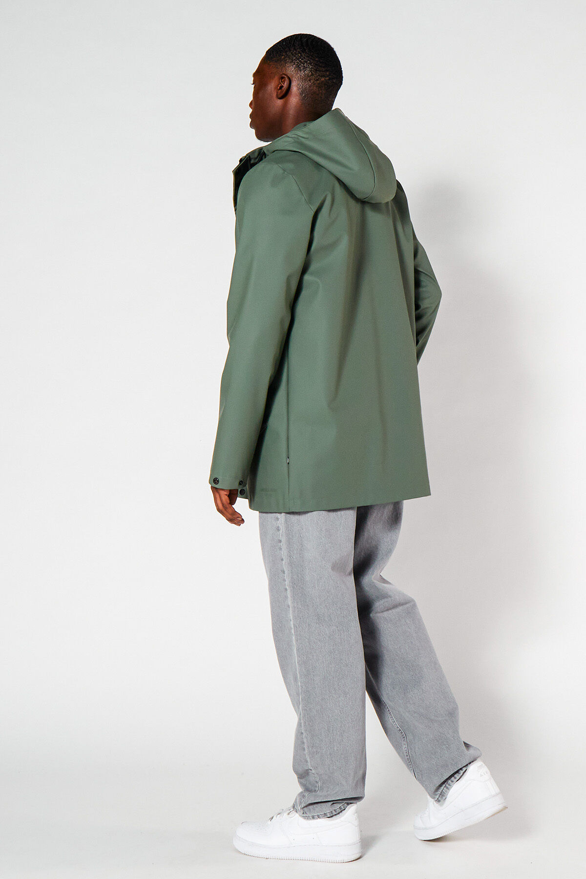 Green rain jacket mens clearance