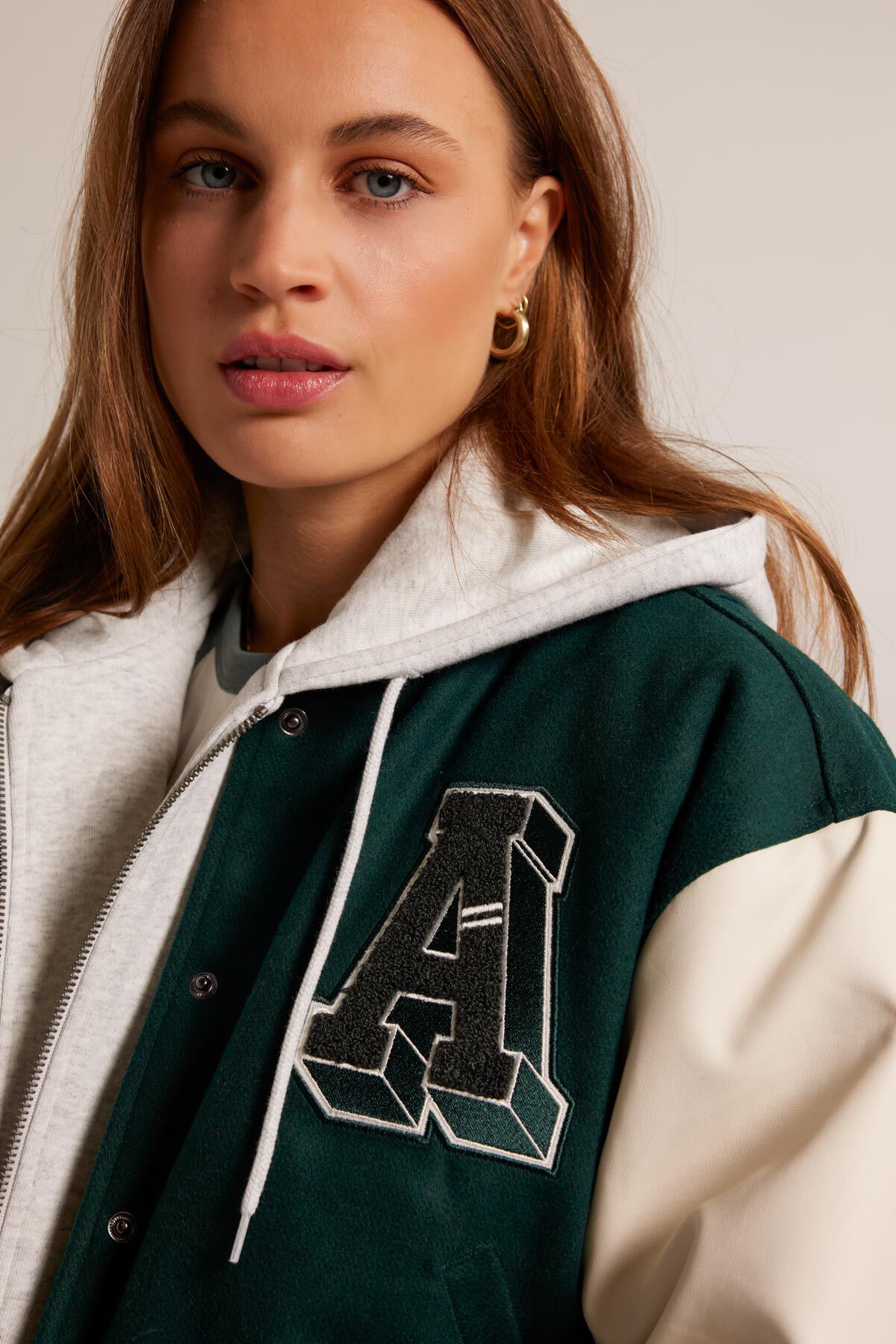 Womens varsity jacket with hood new arrivals