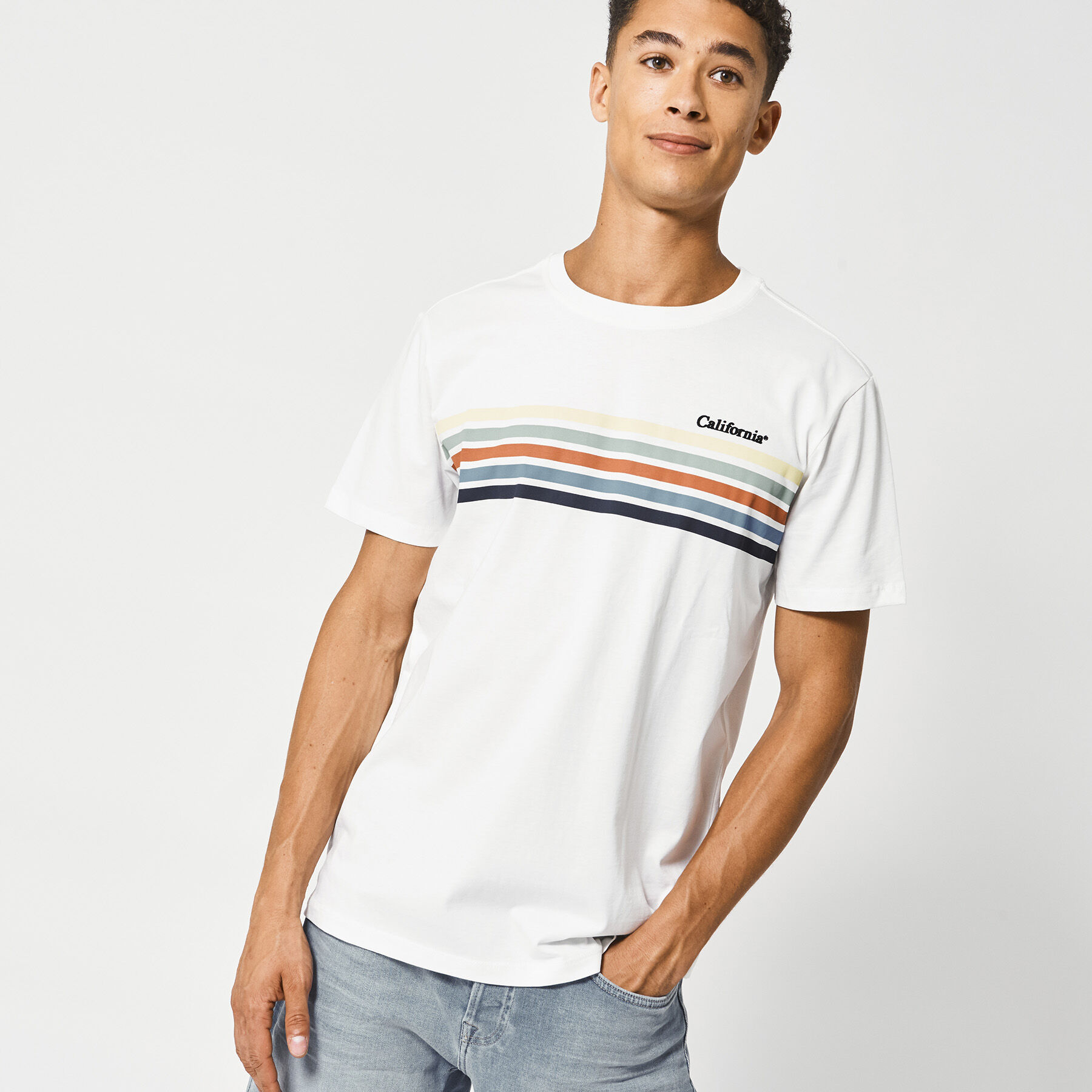 Men T Shirt Edwin Stripe White Buy Online