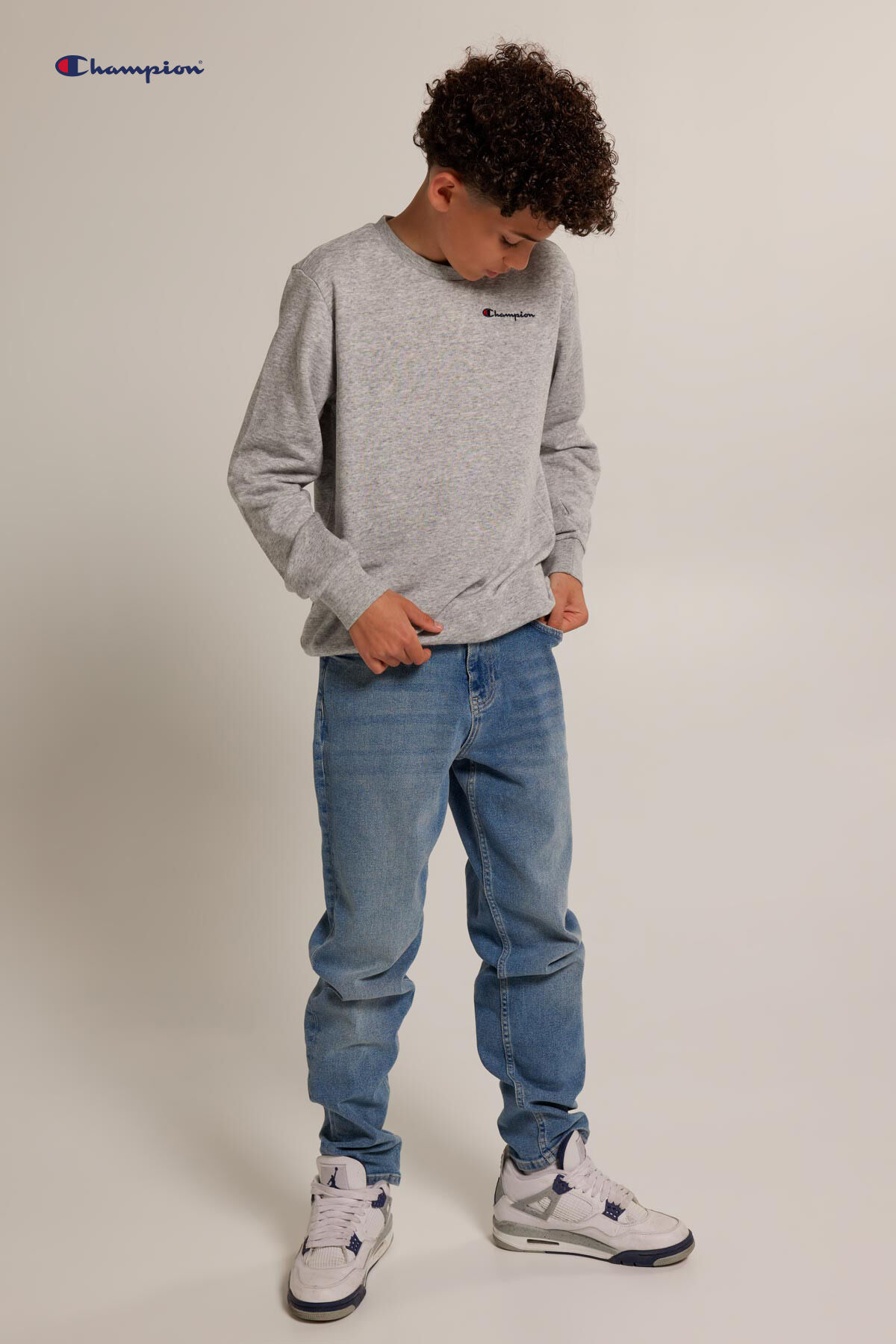 Boys Champion Crewneck sweatshirt Grey melange