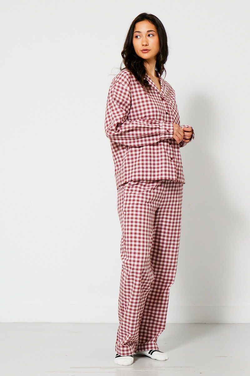 Doorweekt huurling staking Dames Pyjama Loyce top Brown/pink | America Today