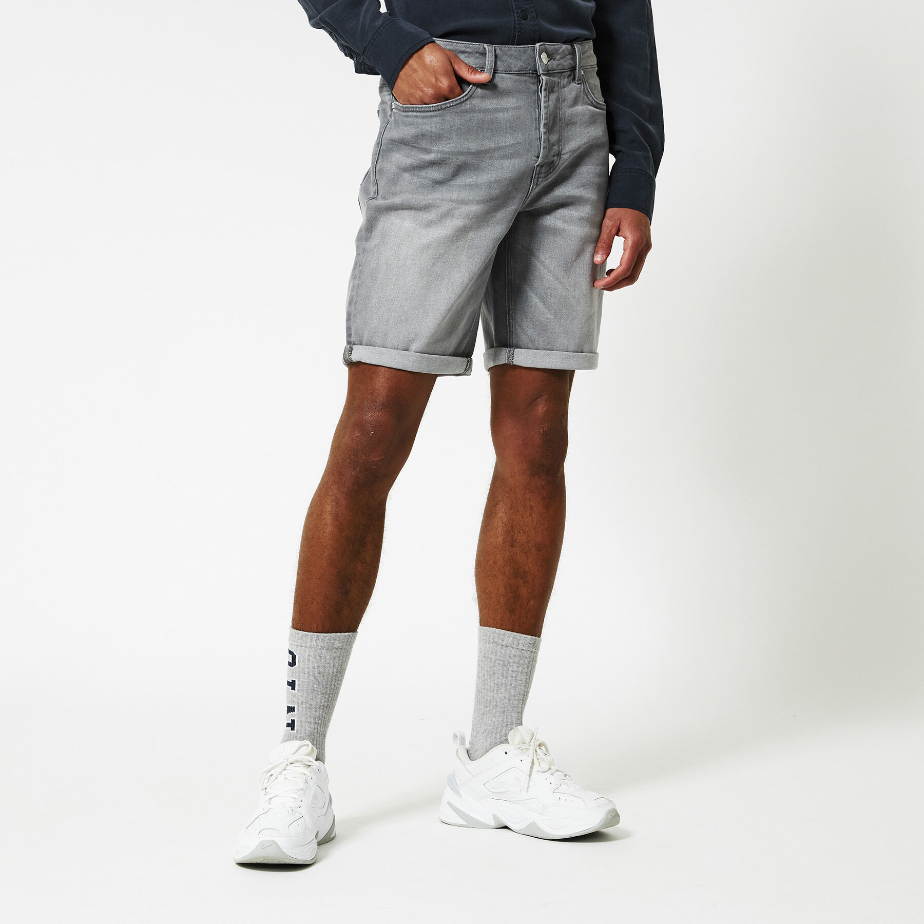 Men Denim shorts Grey | America Today
