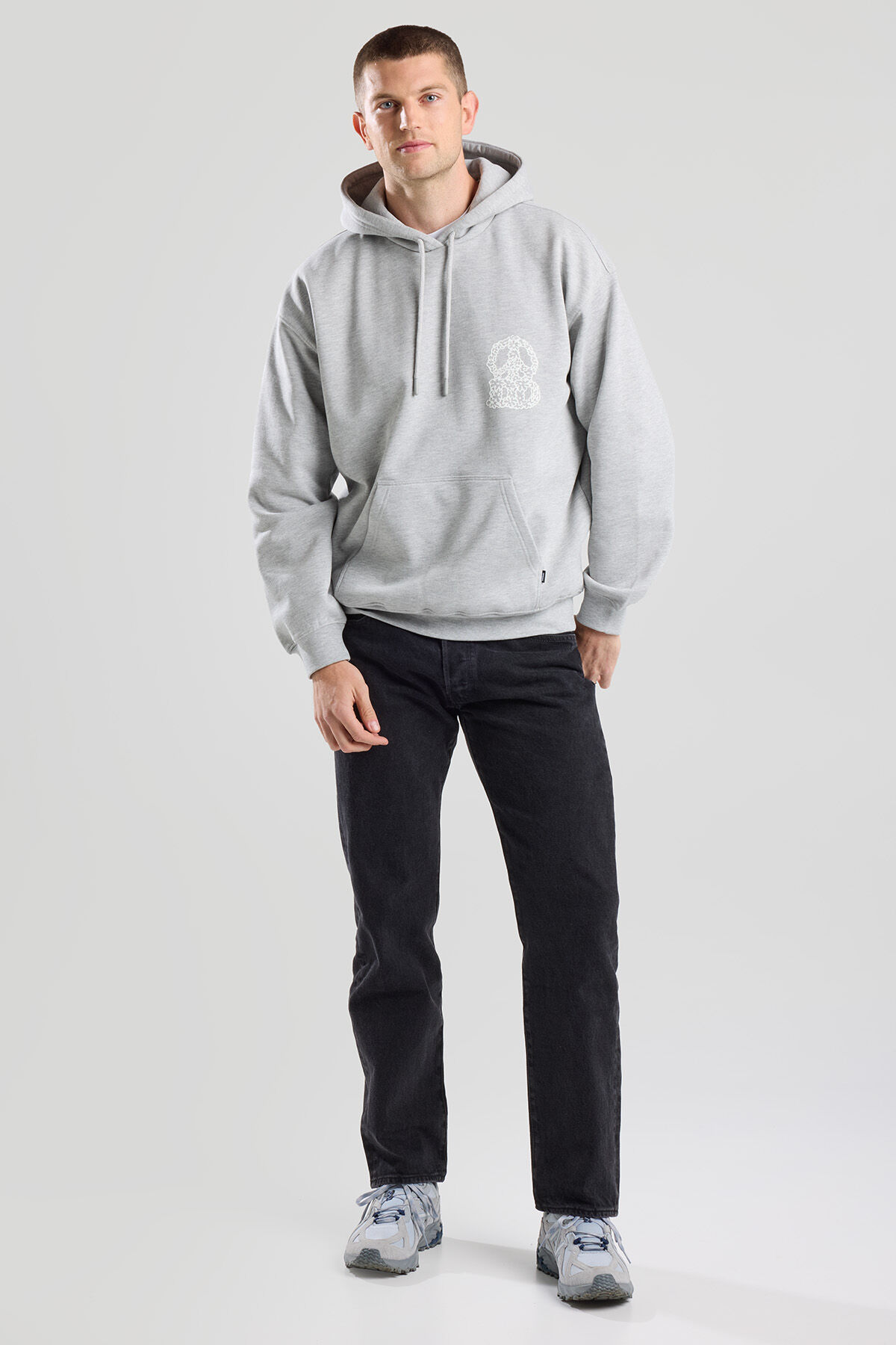 Black jeans grey hoodie hot sale
