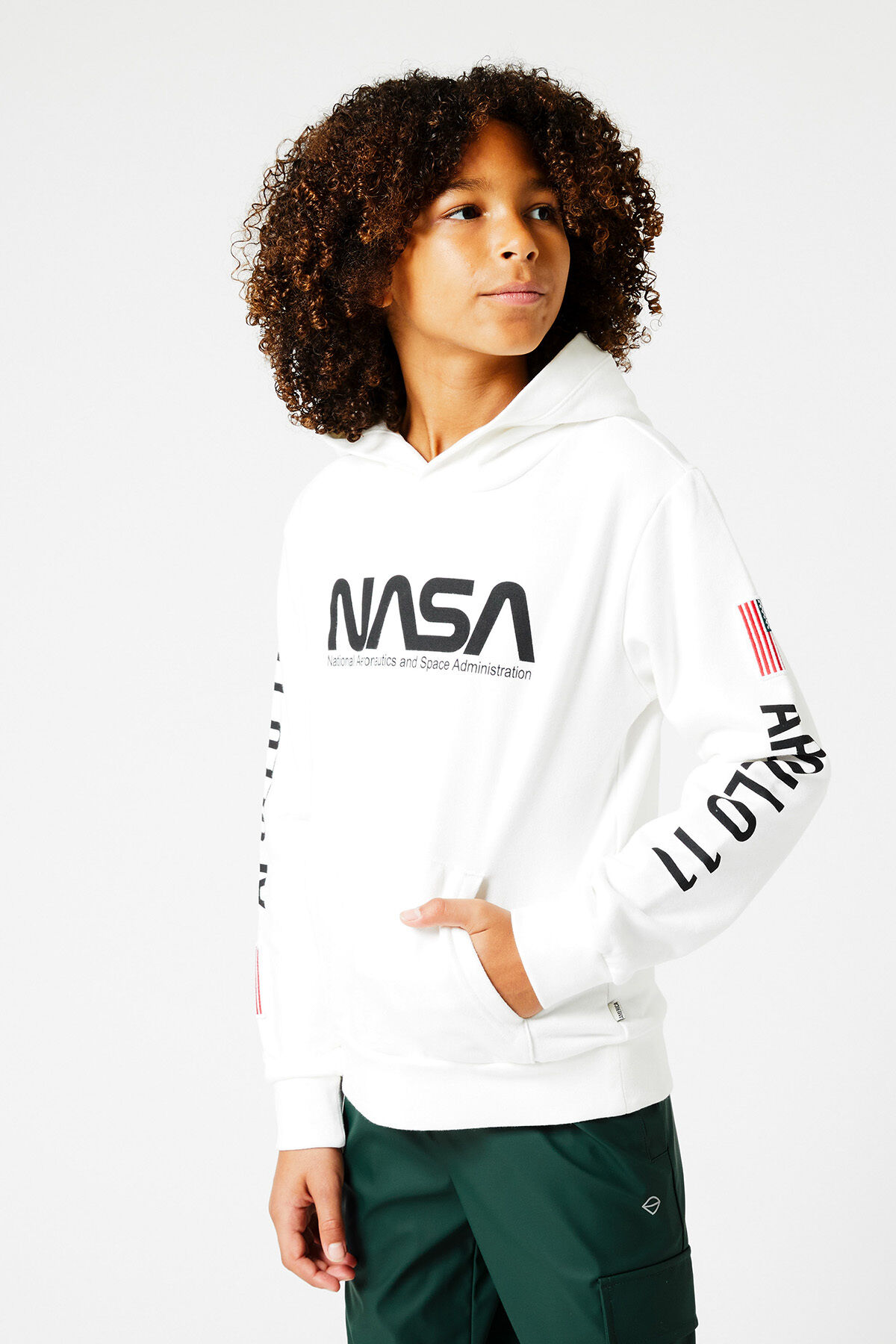 Boys NASA hoodie with print Off white 