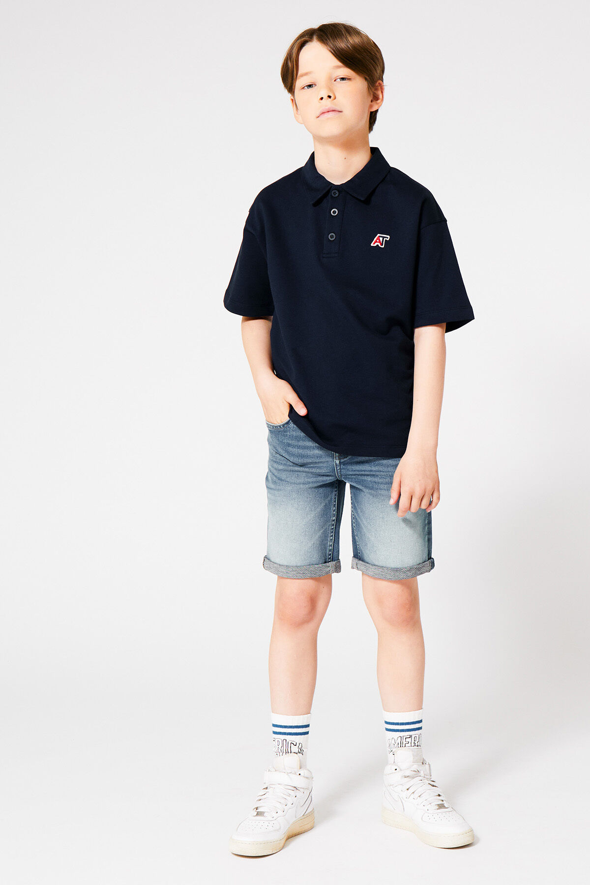 Jongens Polo shirt Ebe JR Dark blue America Today