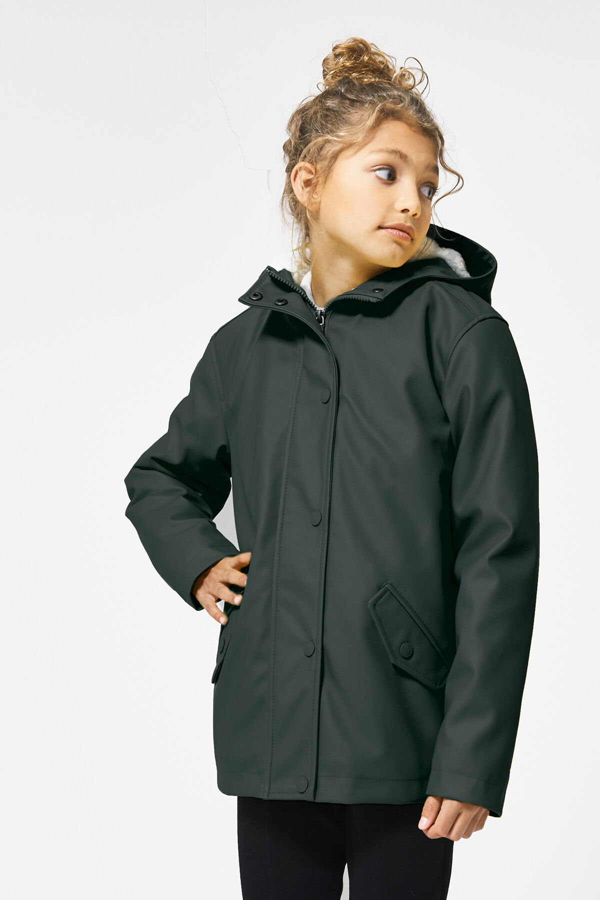 Girls lined rain jacket discount