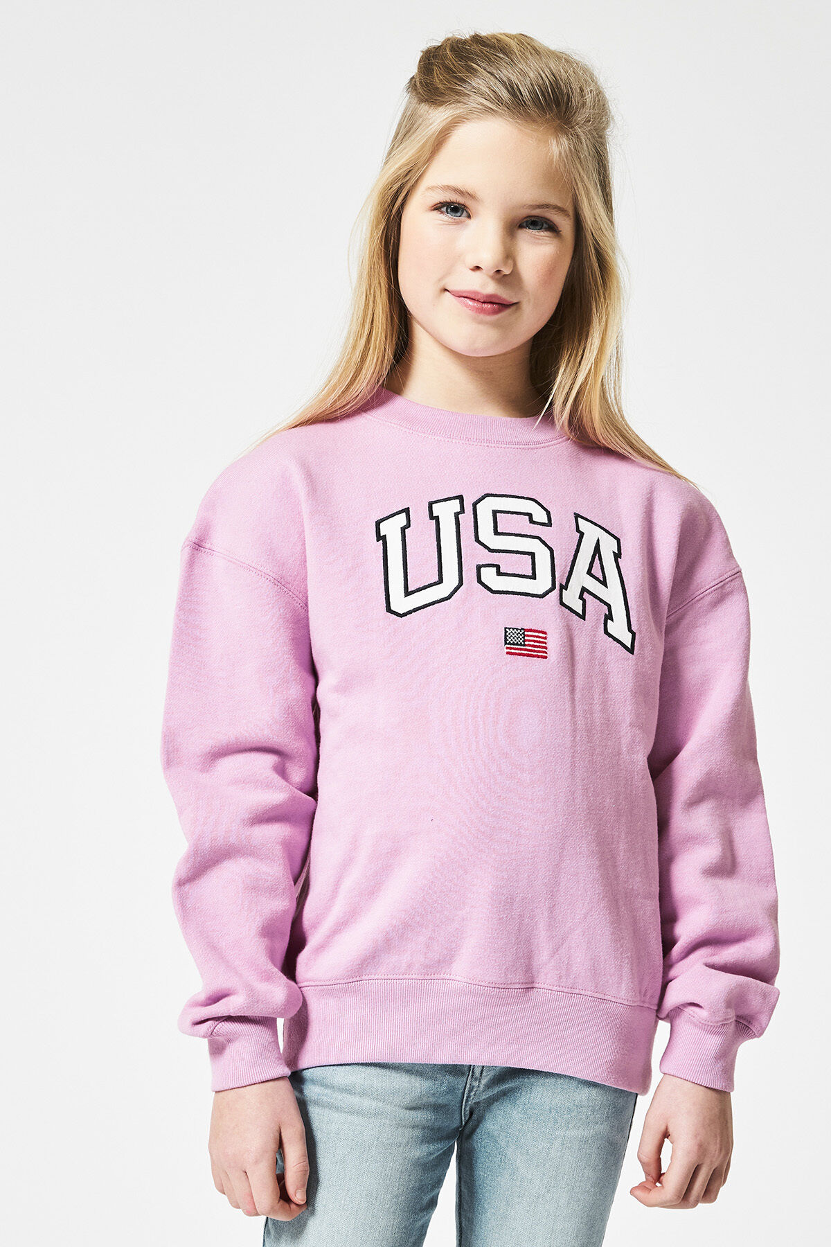 Girls Sweater USA Lilac America Today