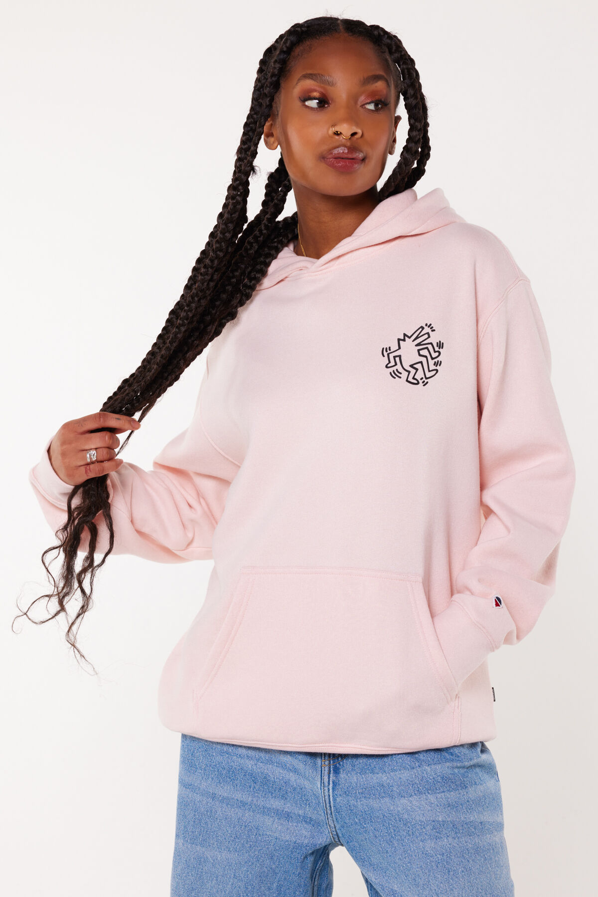 Mens pink hoodie with rose best sale