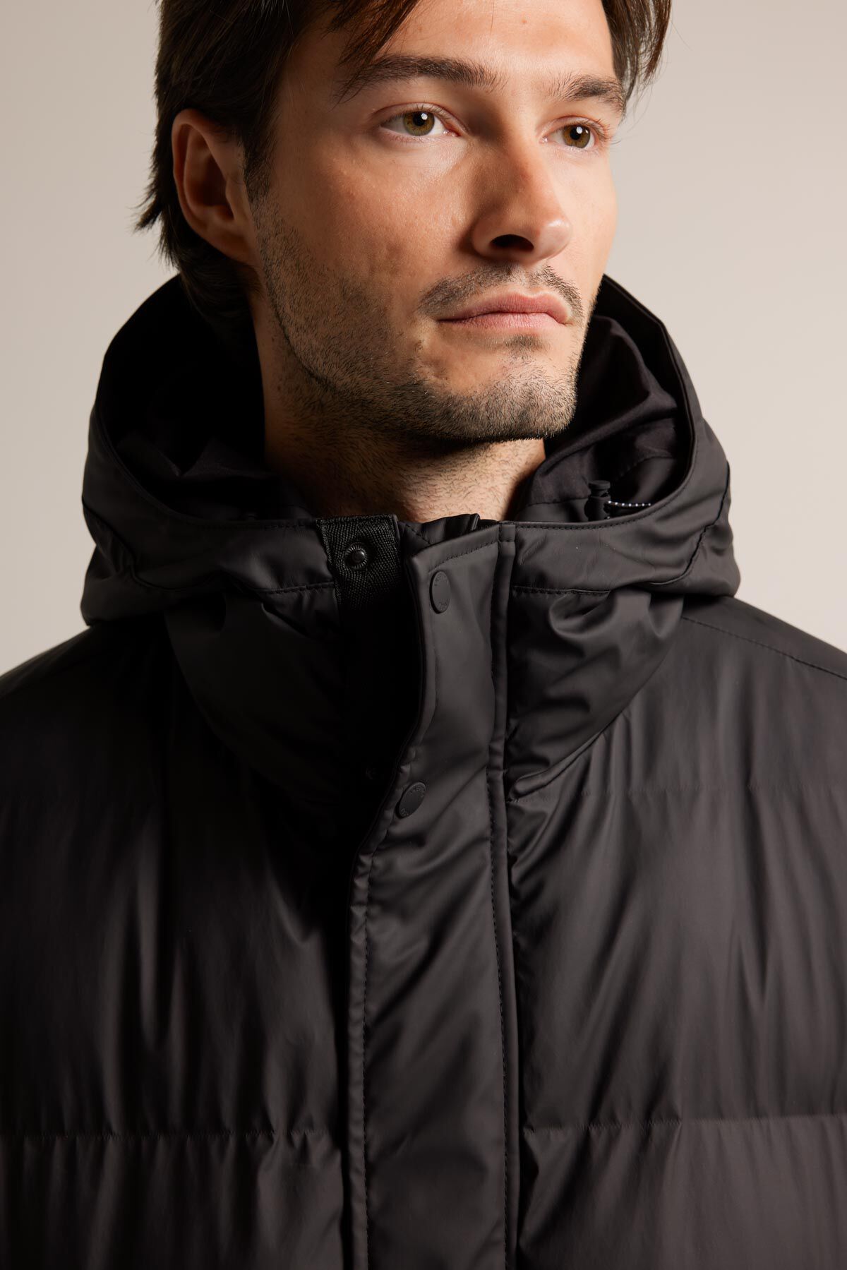 Black puffer sale rain jacket