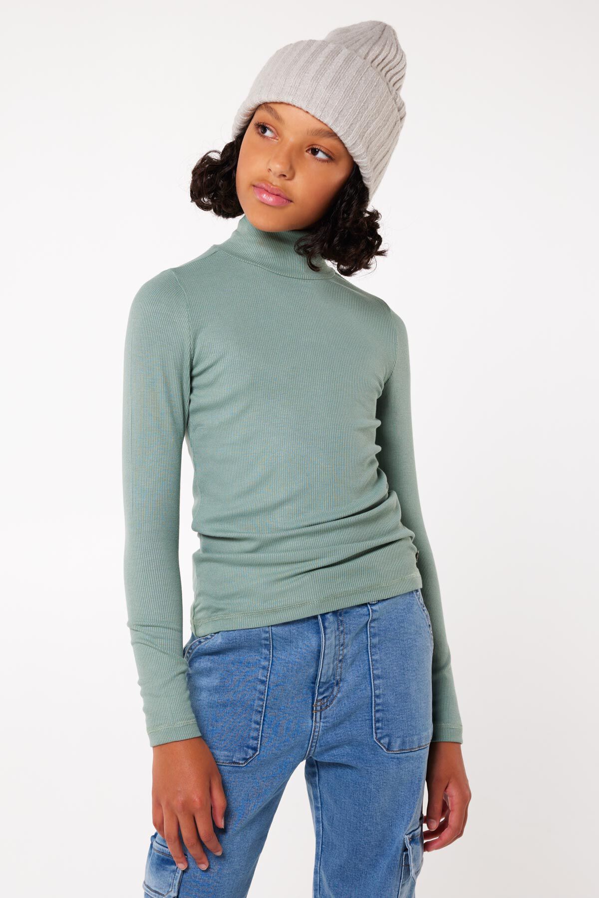 Girls green turtleneck new arrivals