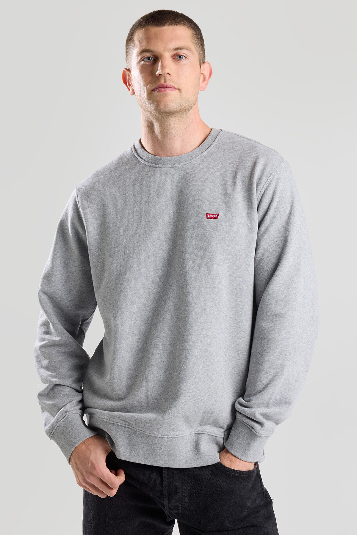 Herren Levi s Sweater Original crewneck mid grey melange