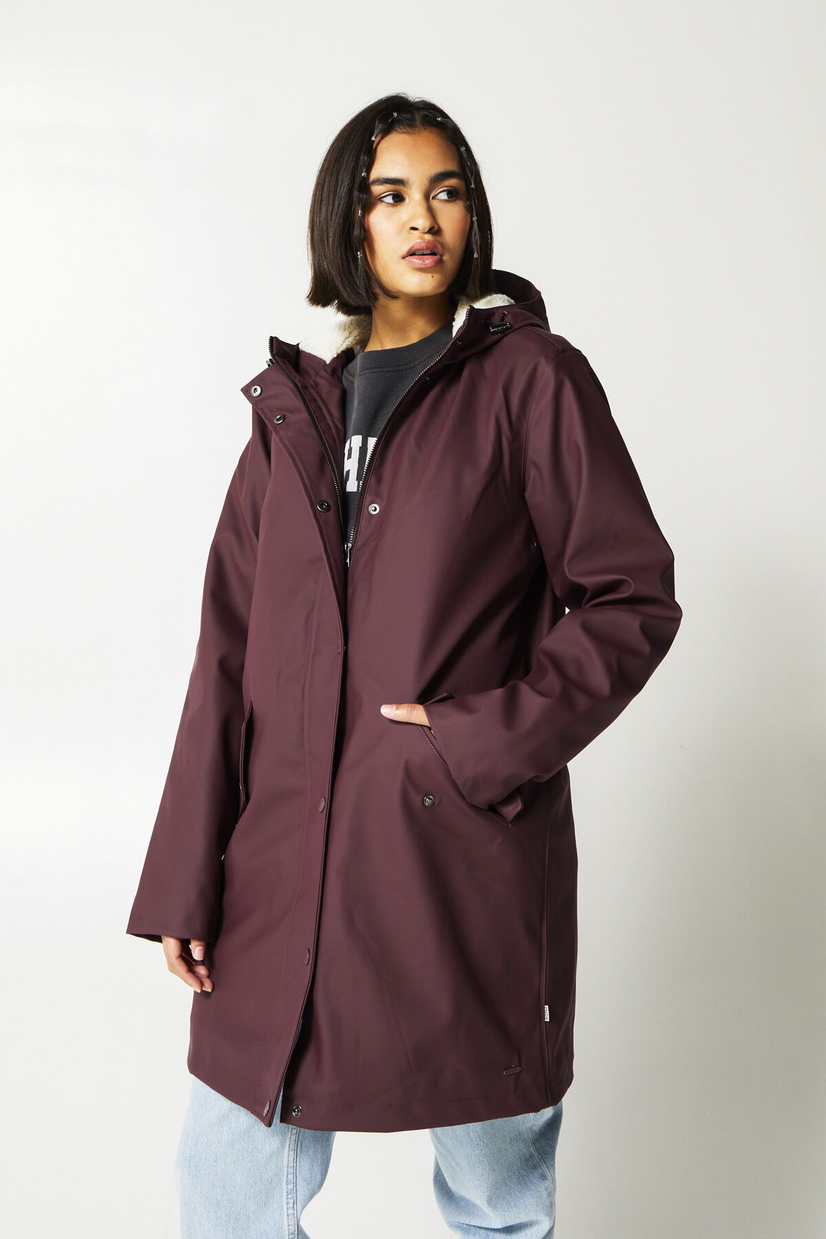 Women Rain jacket Janice Teddy Burgundy America Today