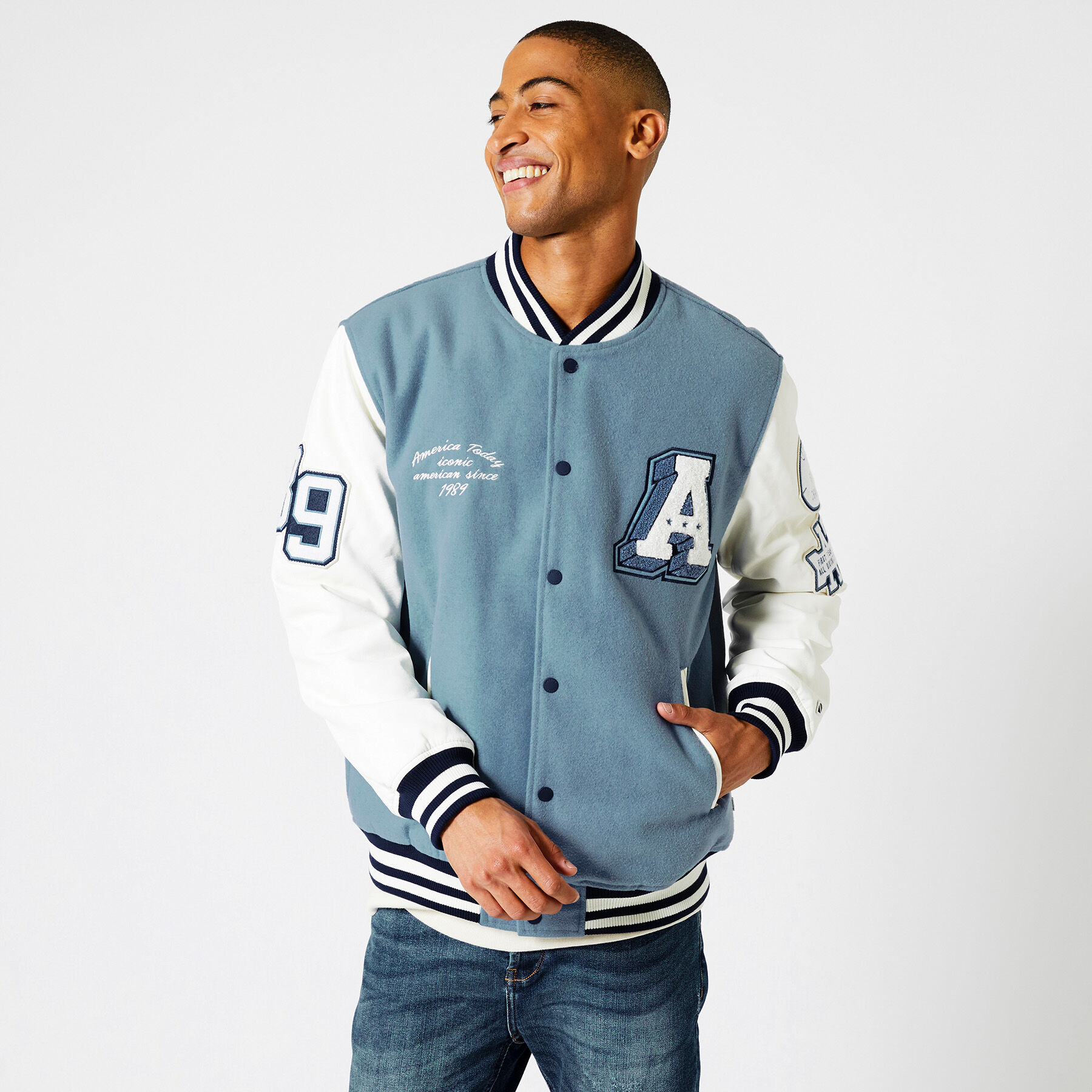 varsity jacket blue