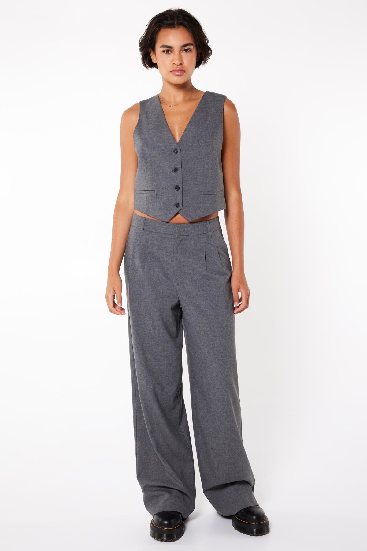 Damen Hose Philly Dark grey melange | America Today