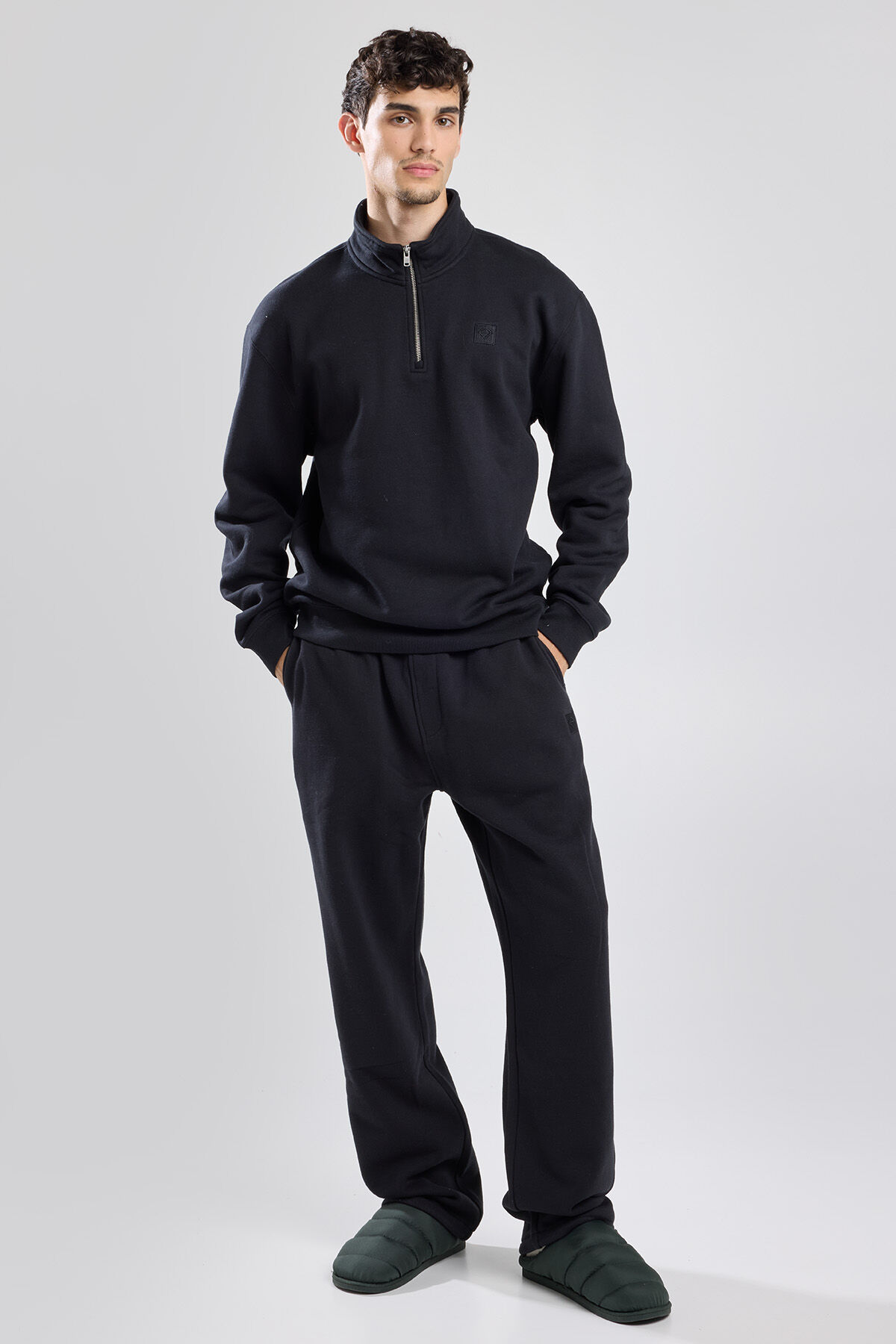 Heren Sweater Seth Half Zip Black America Today