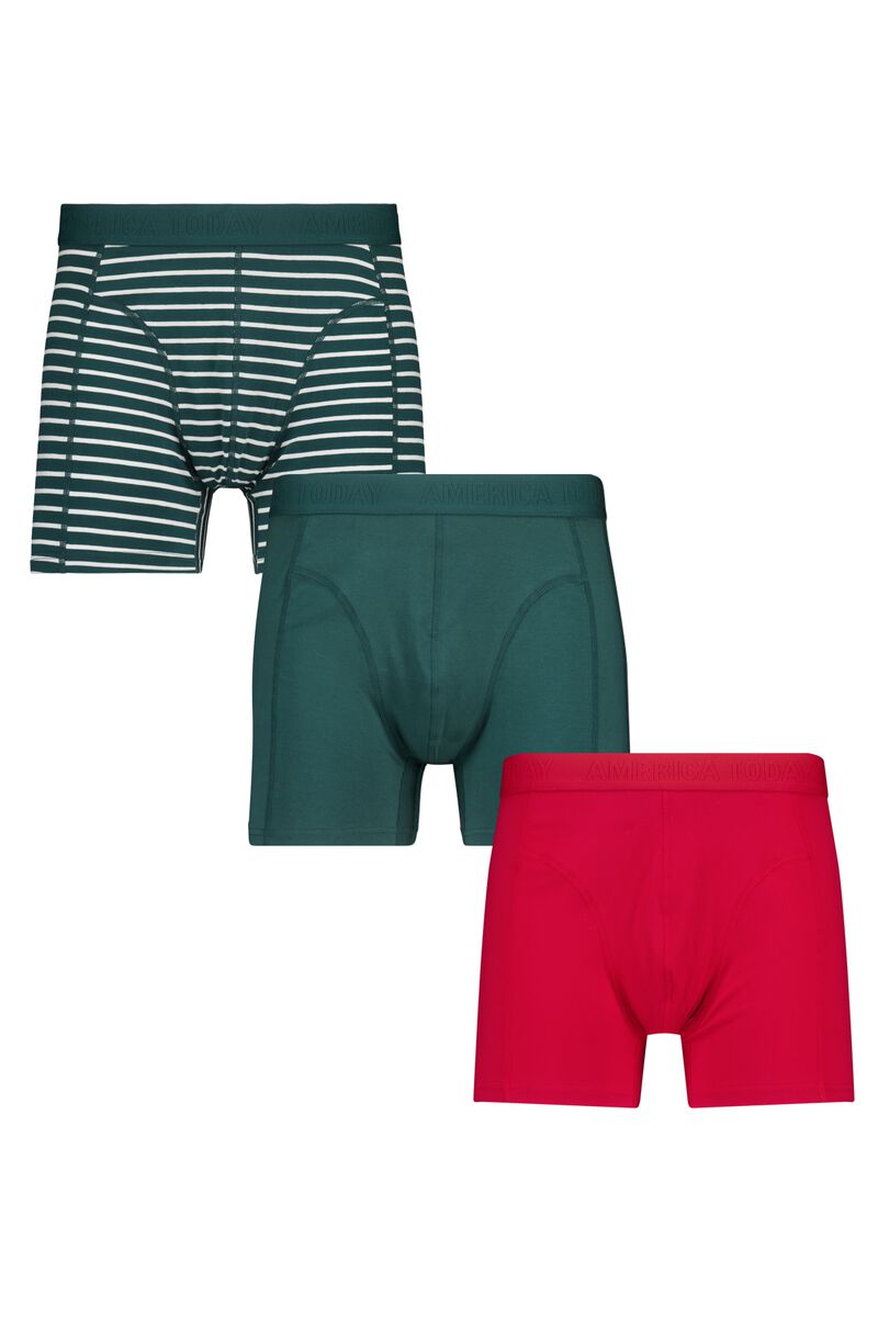 Heren Boxershort Alex 3p Green/red America Today - Main Image