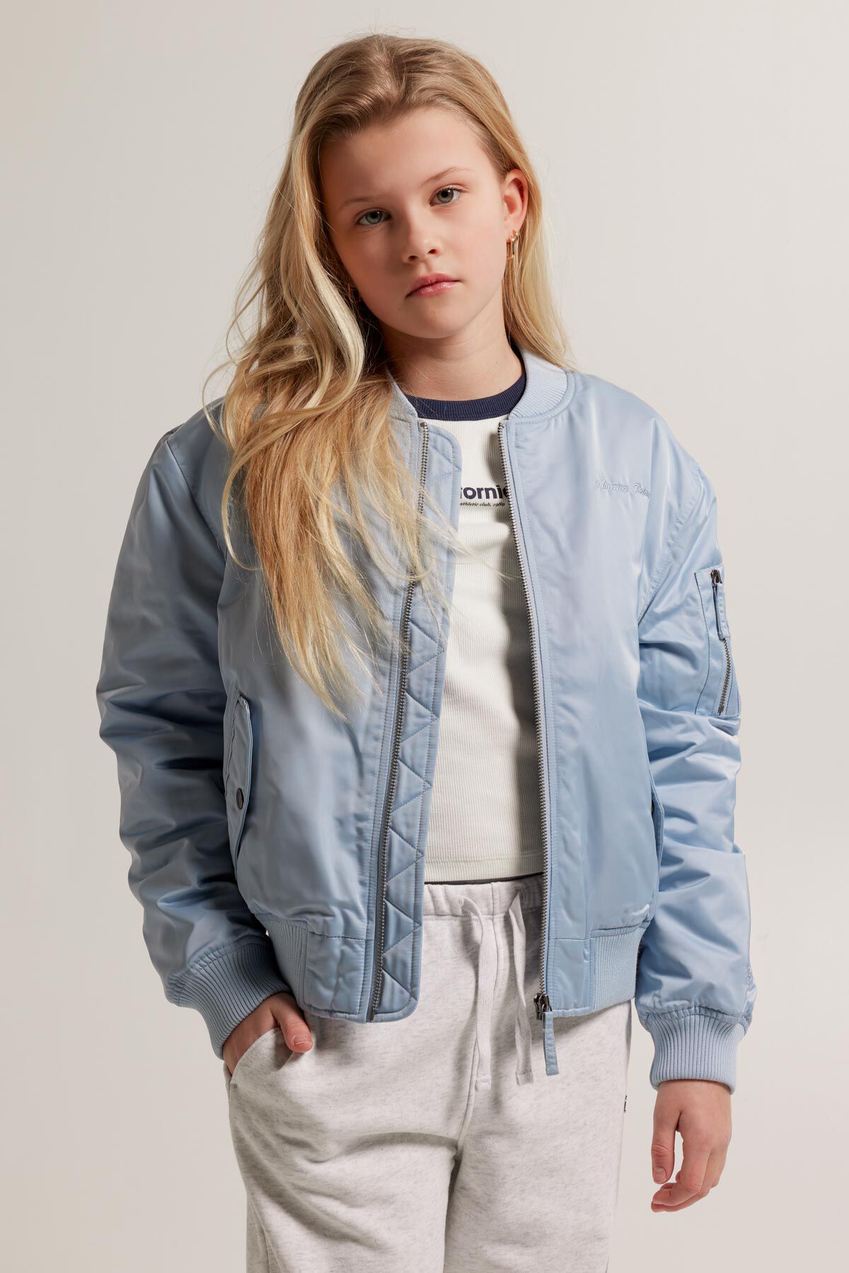 Meisjes Bomberjack Jordyn JR Light blue America Today