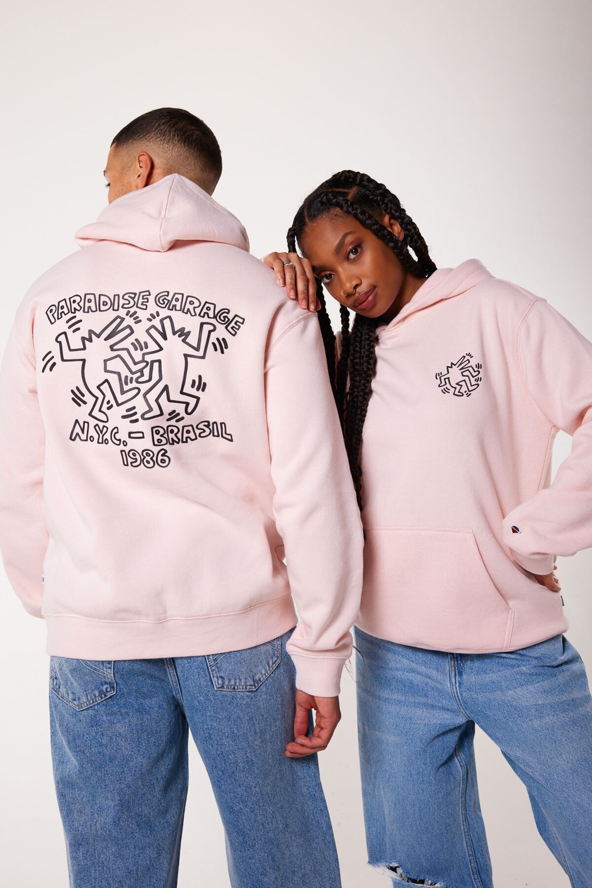 Men Hoodie Seven Hood Light pink America Today
