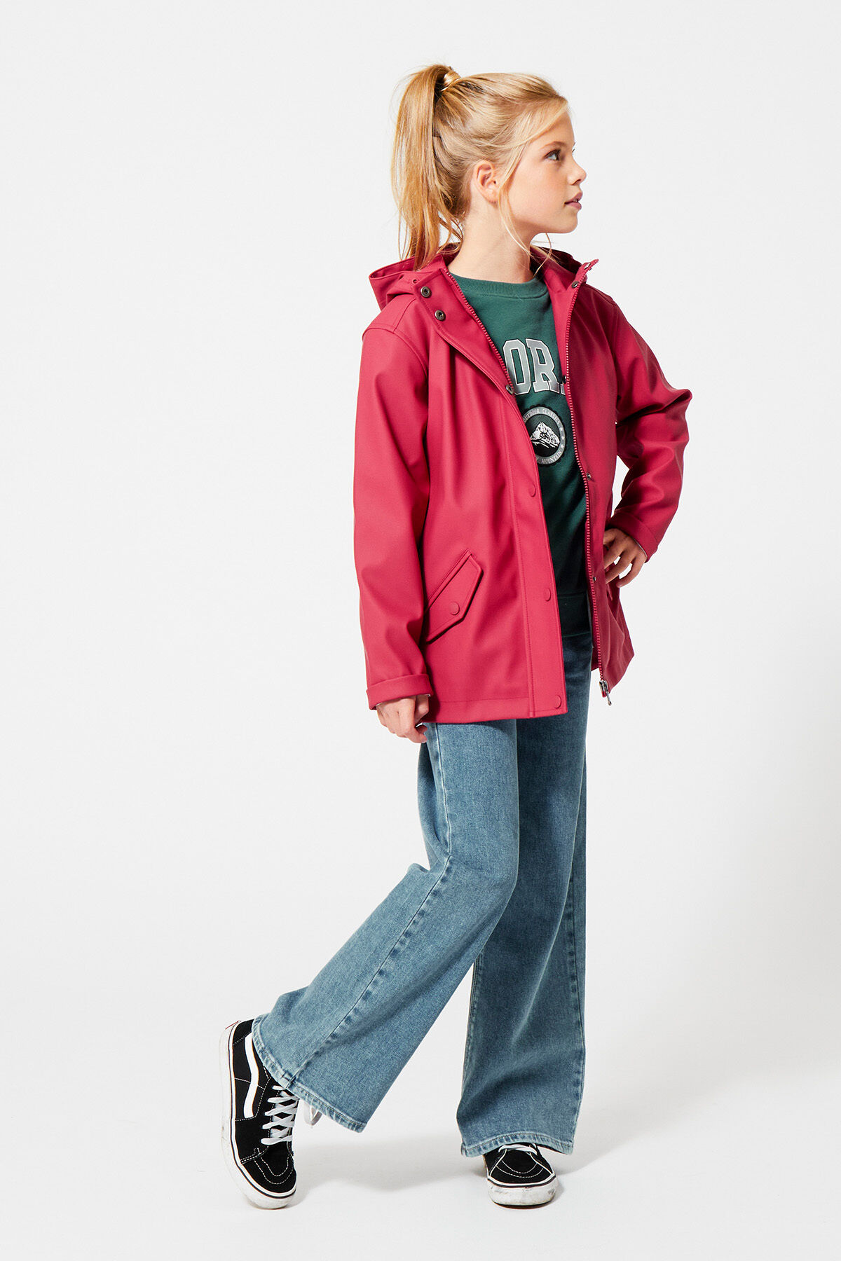 Girls Rain jacket Janice JR Washed red 