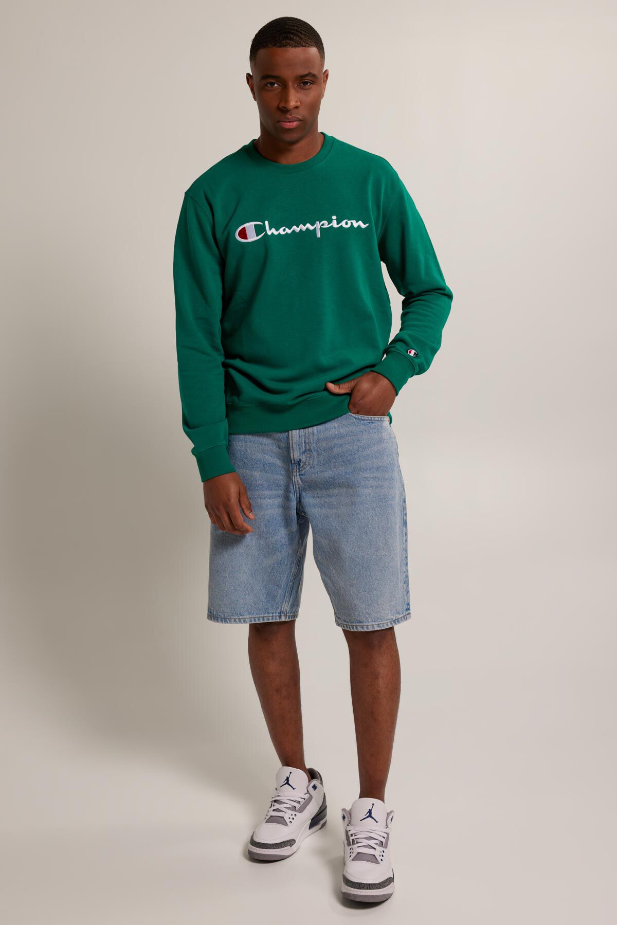 Champion sweater and shorts guys clearance