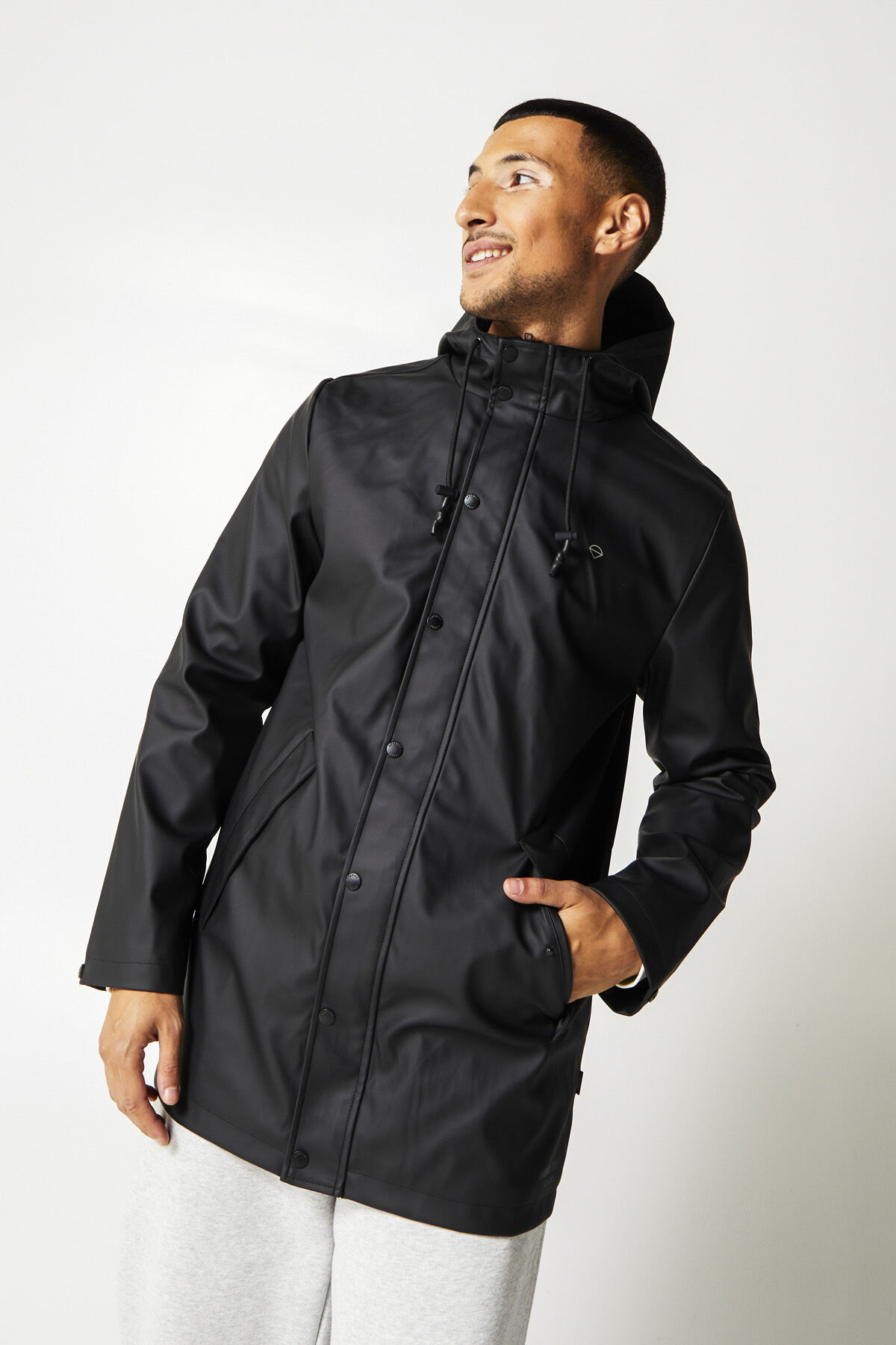 Herren Regenmantel Jace Washed black America Today