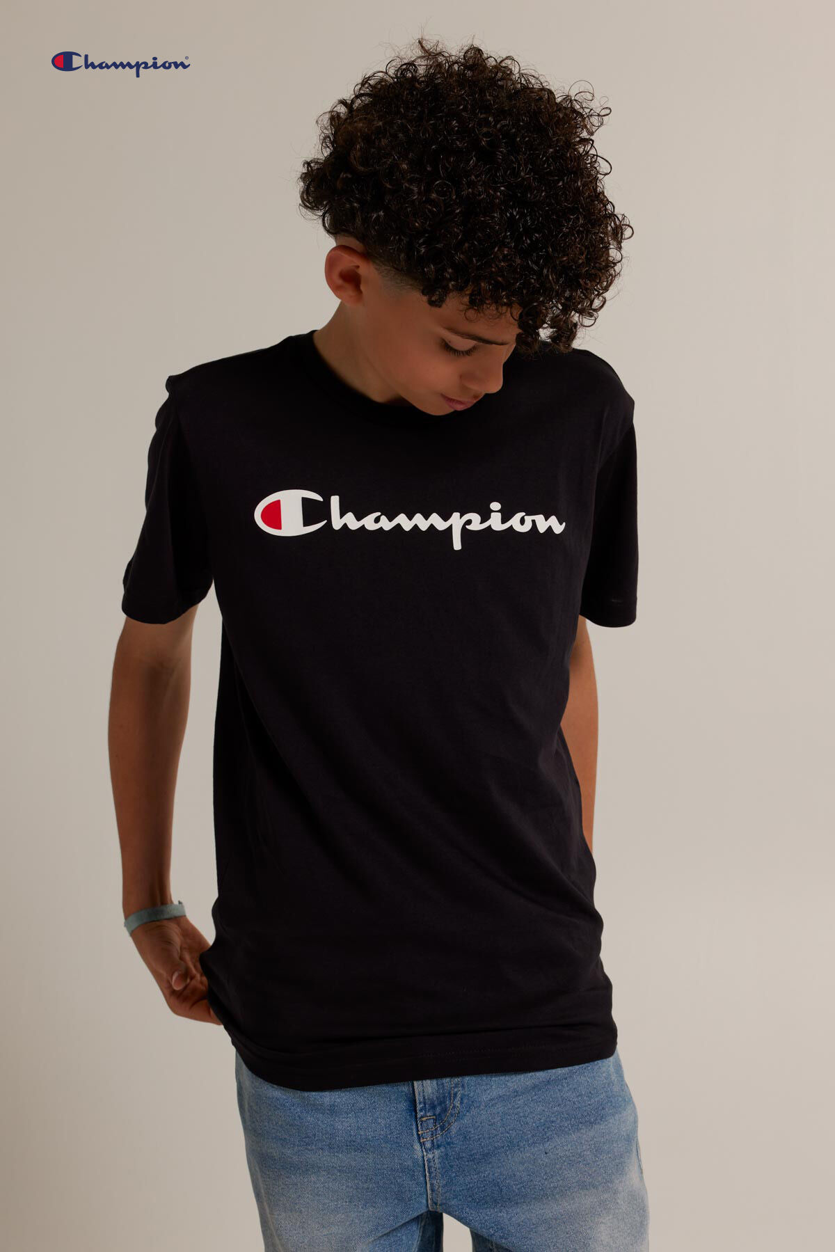 Jongens Champion Crewneck t shirt Black America Today
