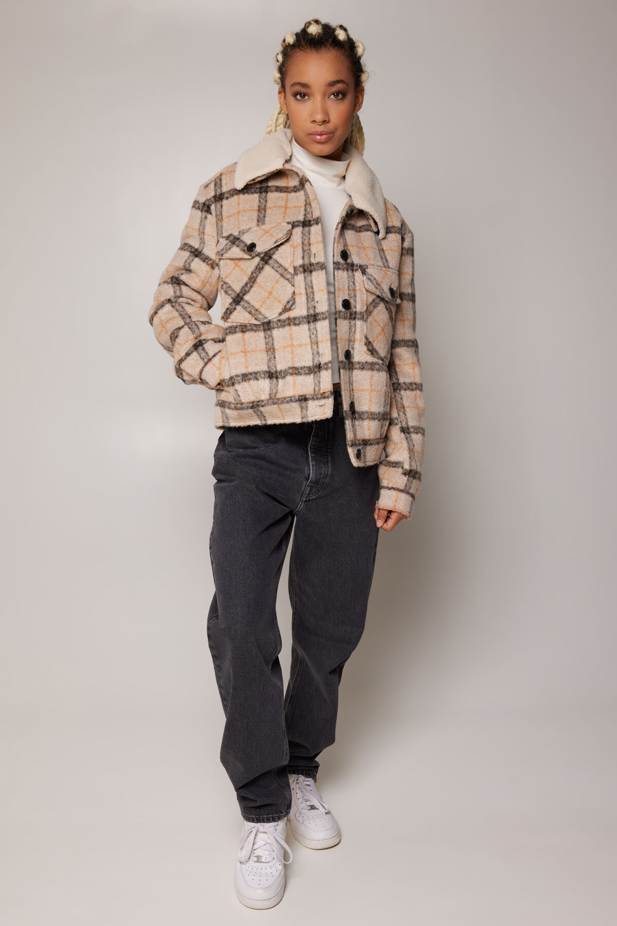 Checkered sales winter jacket