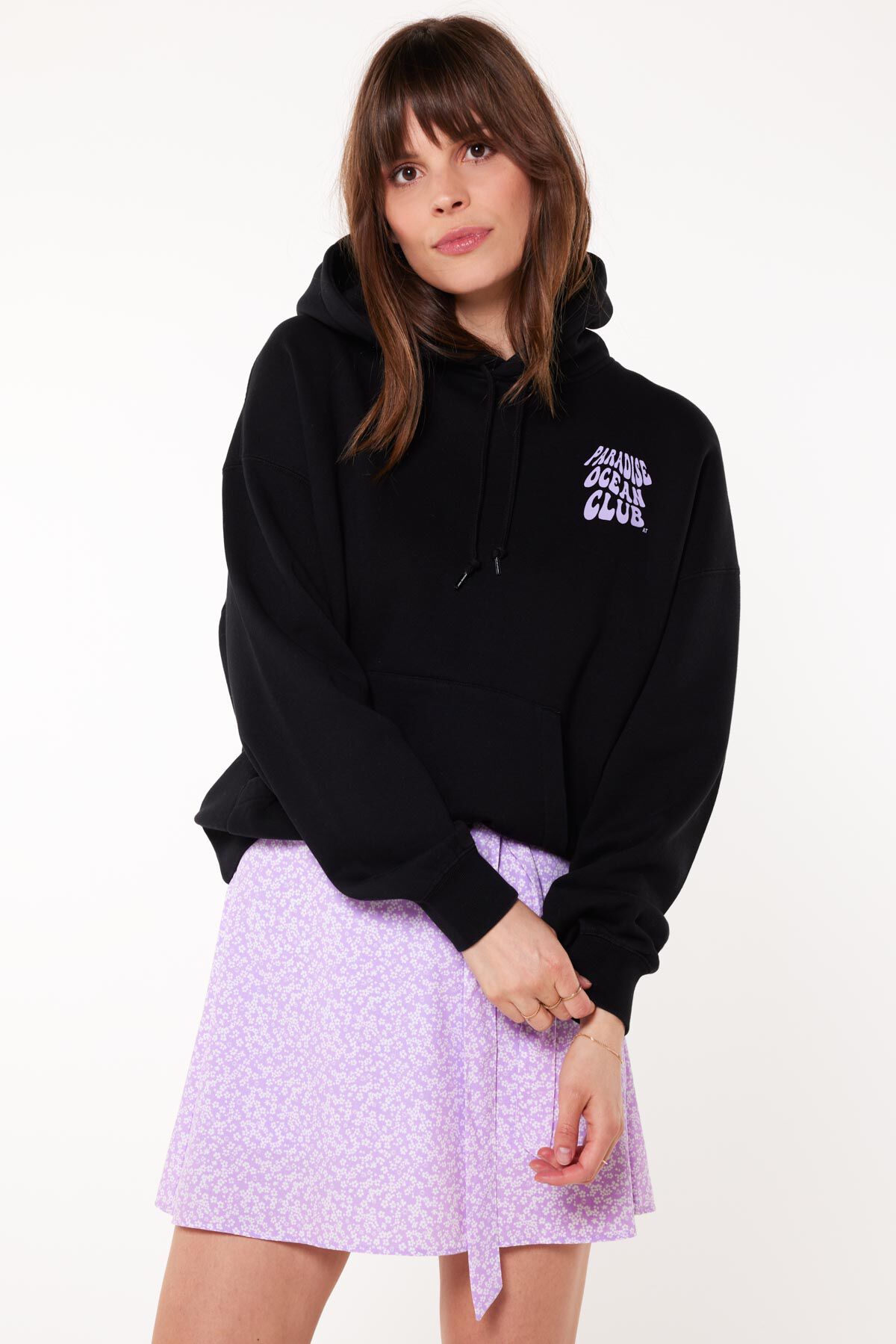 Women Hoodie Sira Washed black | America Today