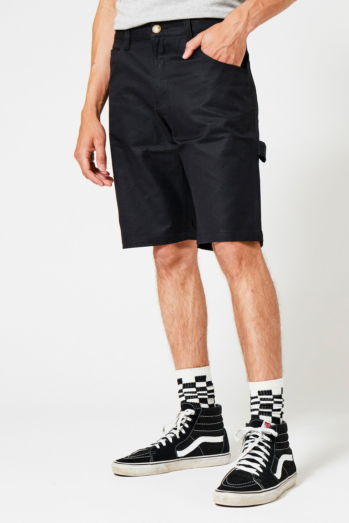 Mens black dickies shorts top