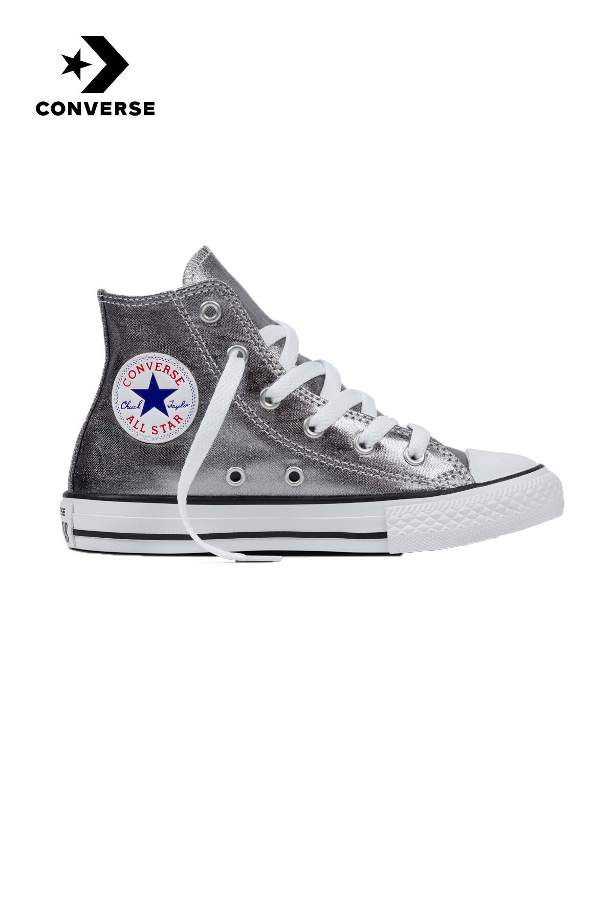 metallic grey converse