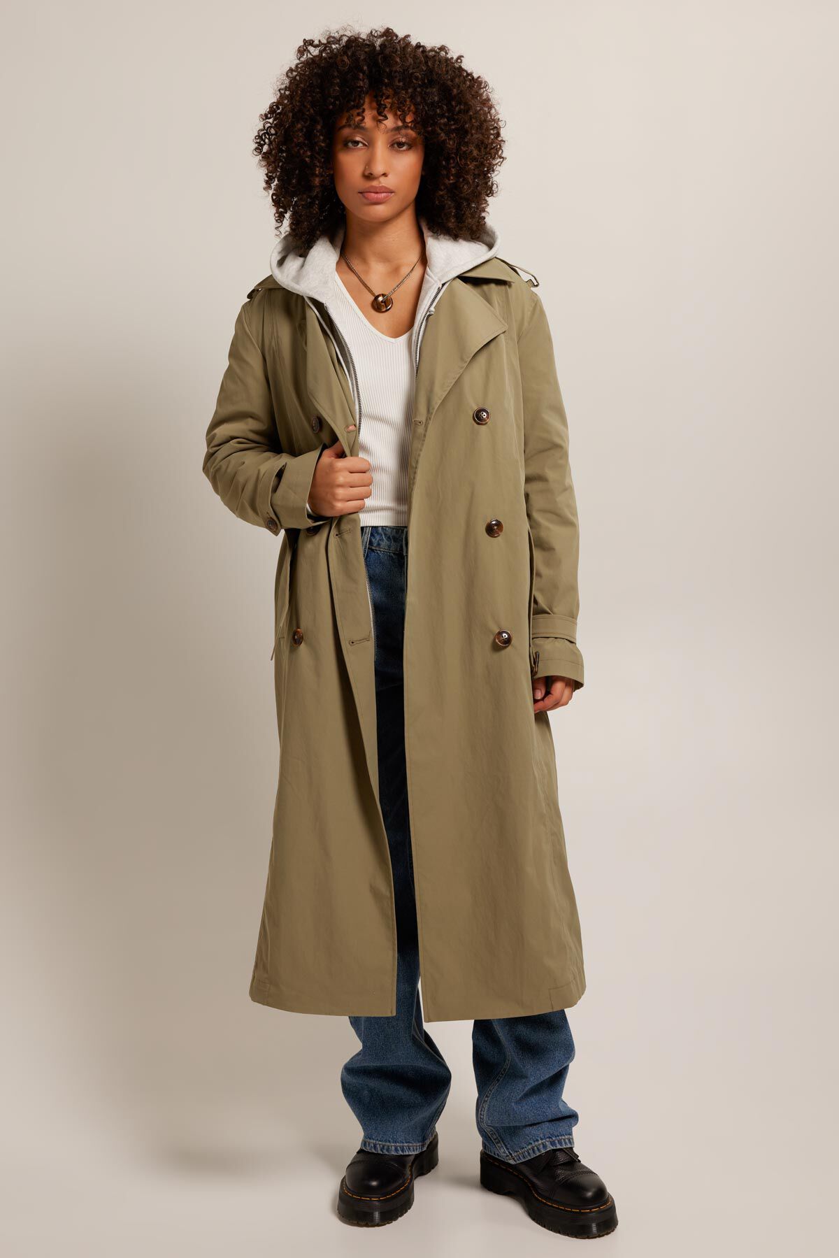 Light green trench coat discount