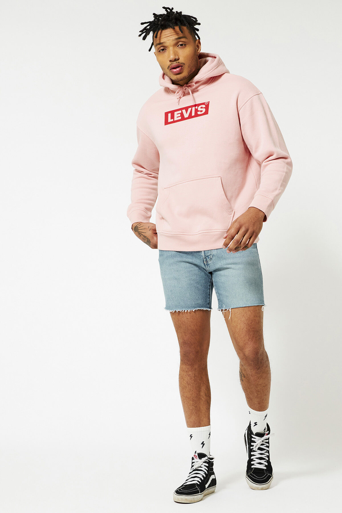 Men Levi s hoodie Relaxed graphic hoodie Light pink