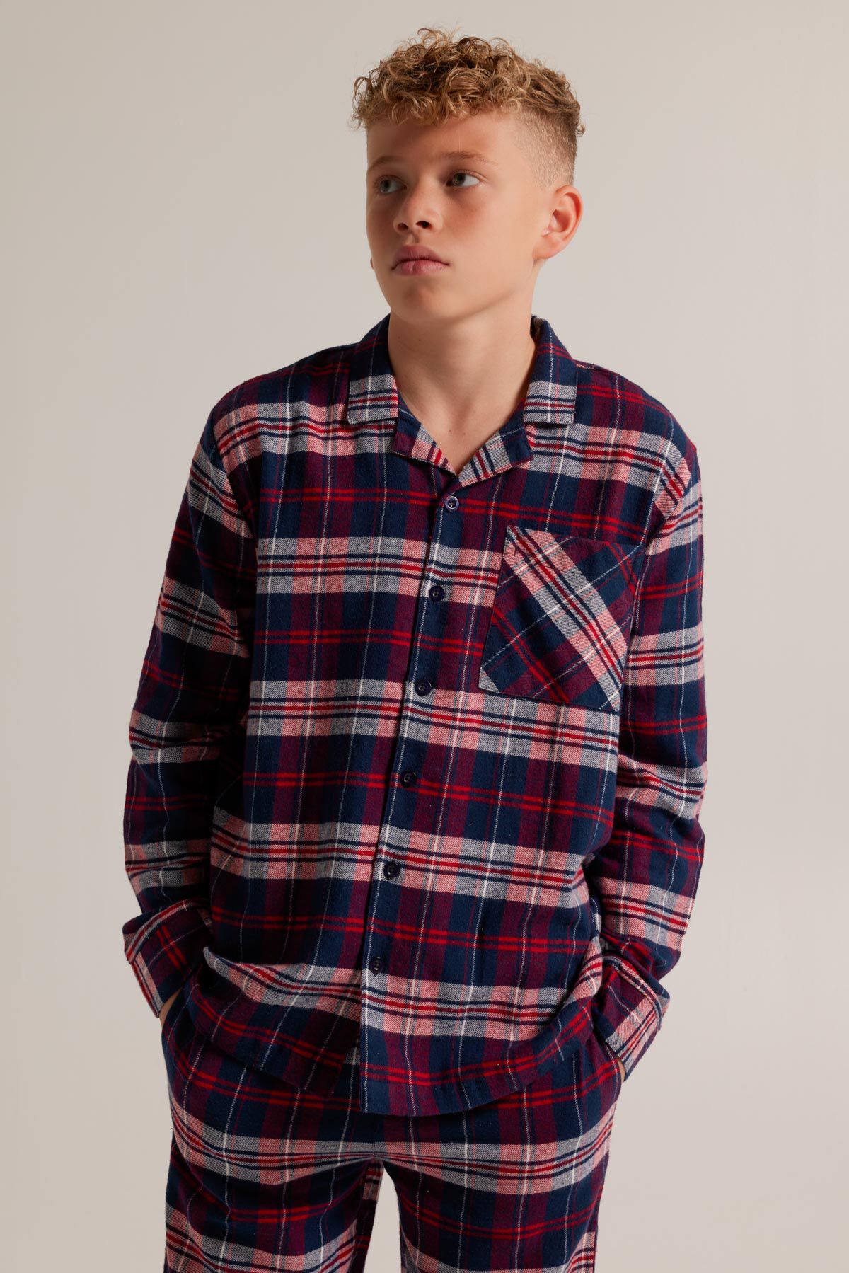 Boys Pyjama Nathan JR Shirt red blue America Today