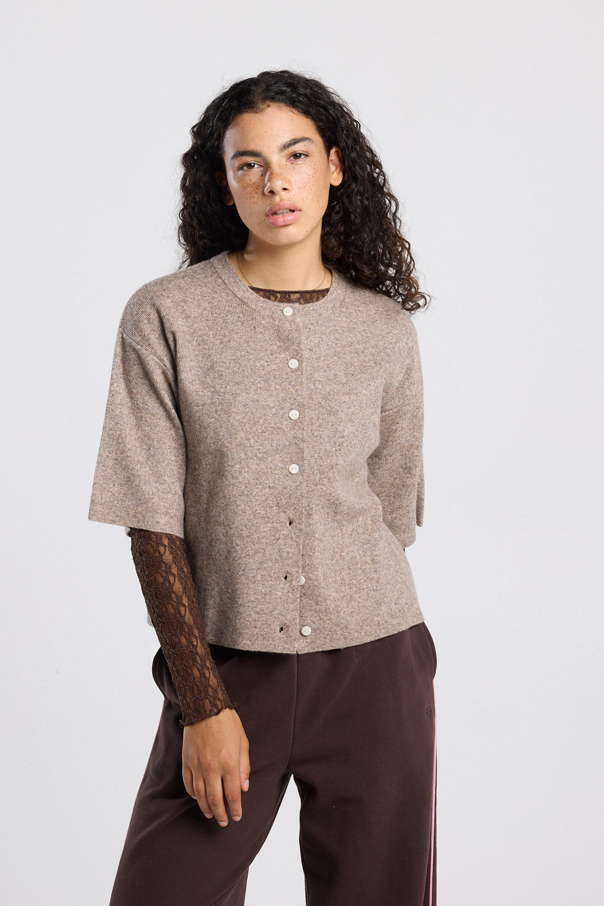Women Cardigan Kendall Taupe | America Today