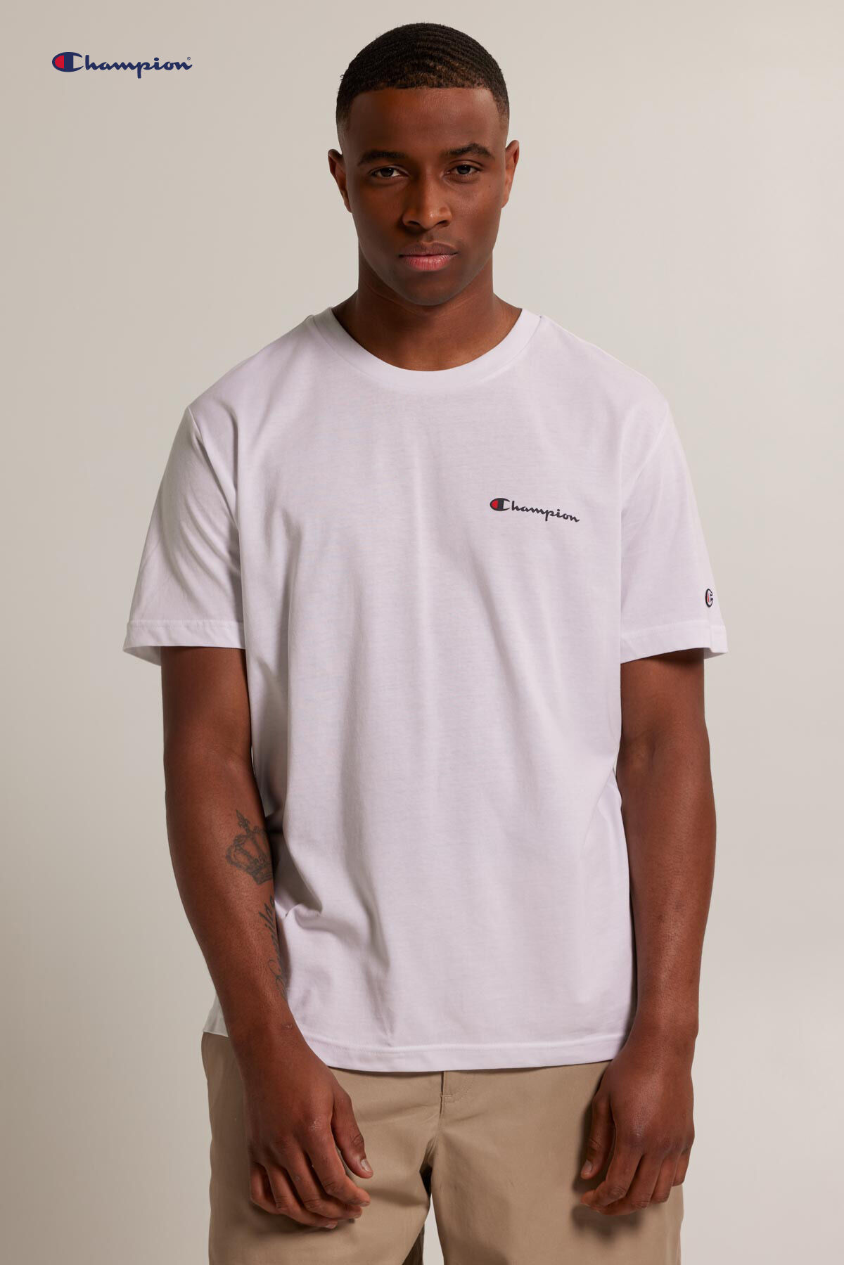 Men Champion Crewneck t shirt White America Today