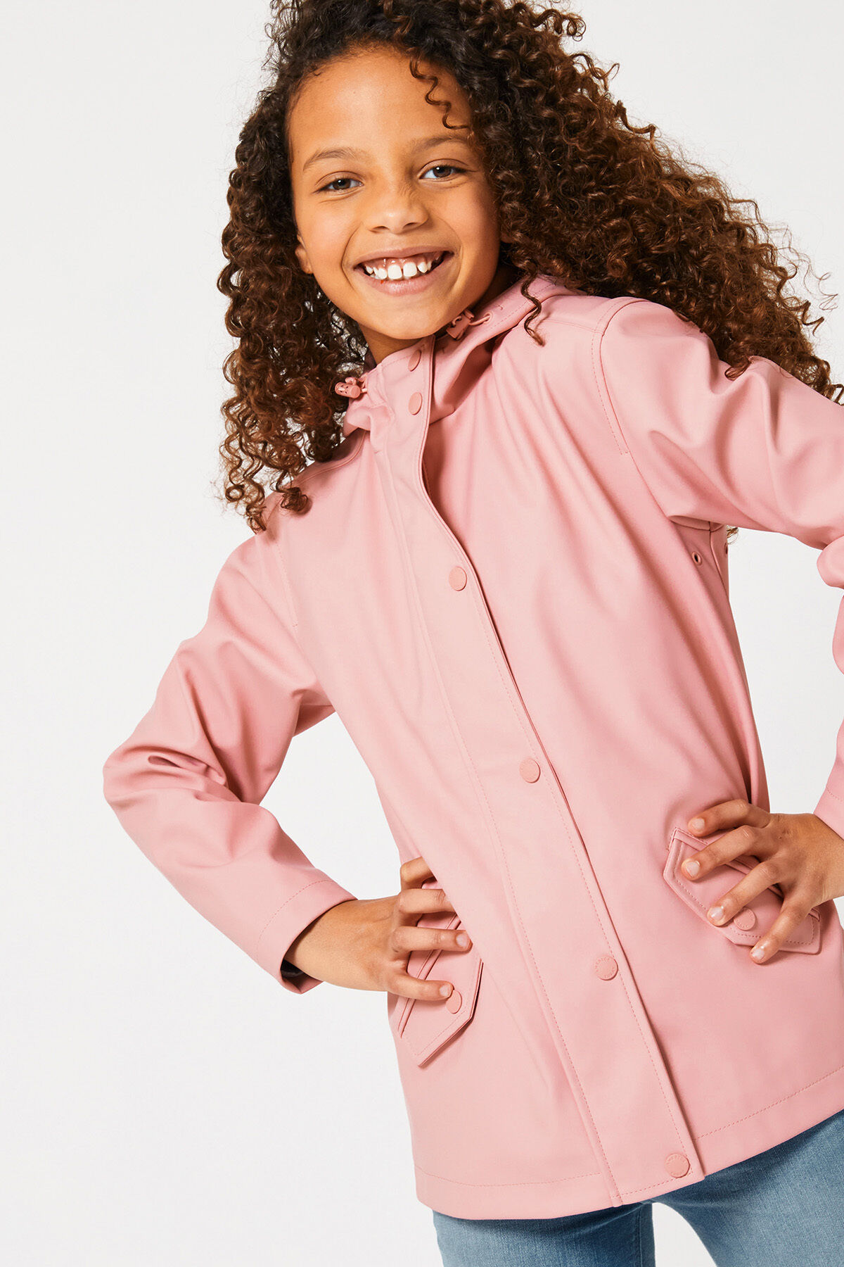 Girls pink rain jacket new arrivals