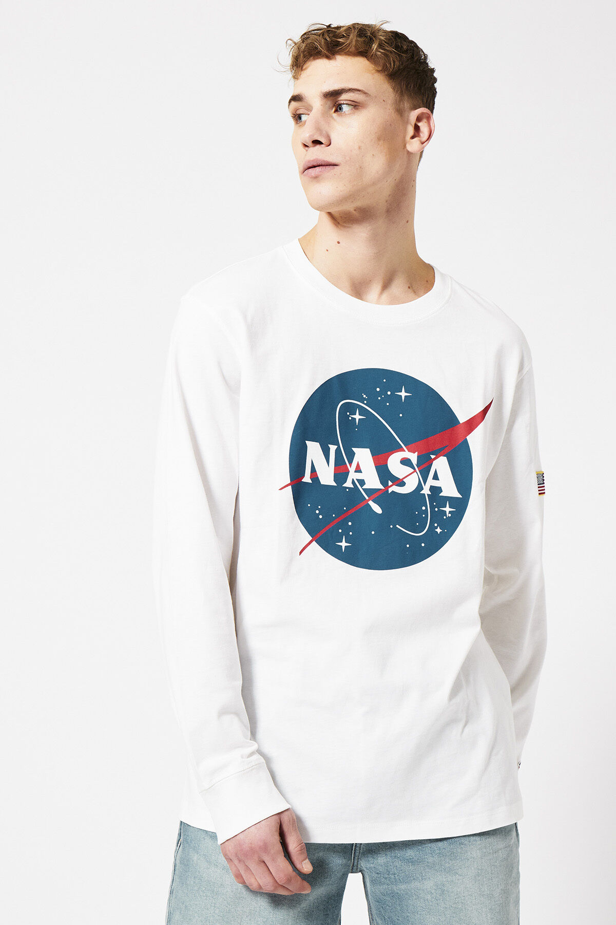 Men Long sleeve with NASA embroidery Off white
