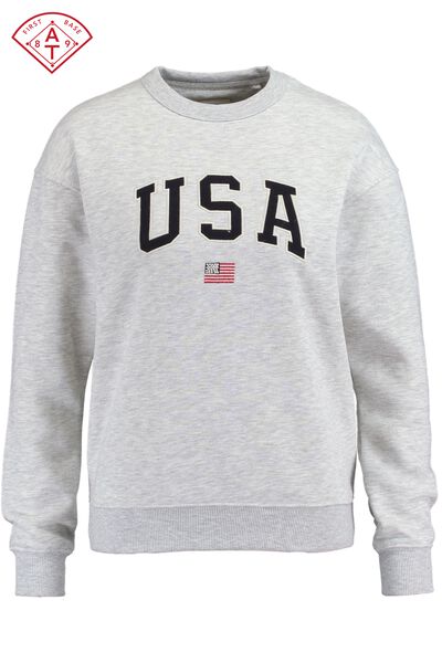 Sweater USA text embroidered text