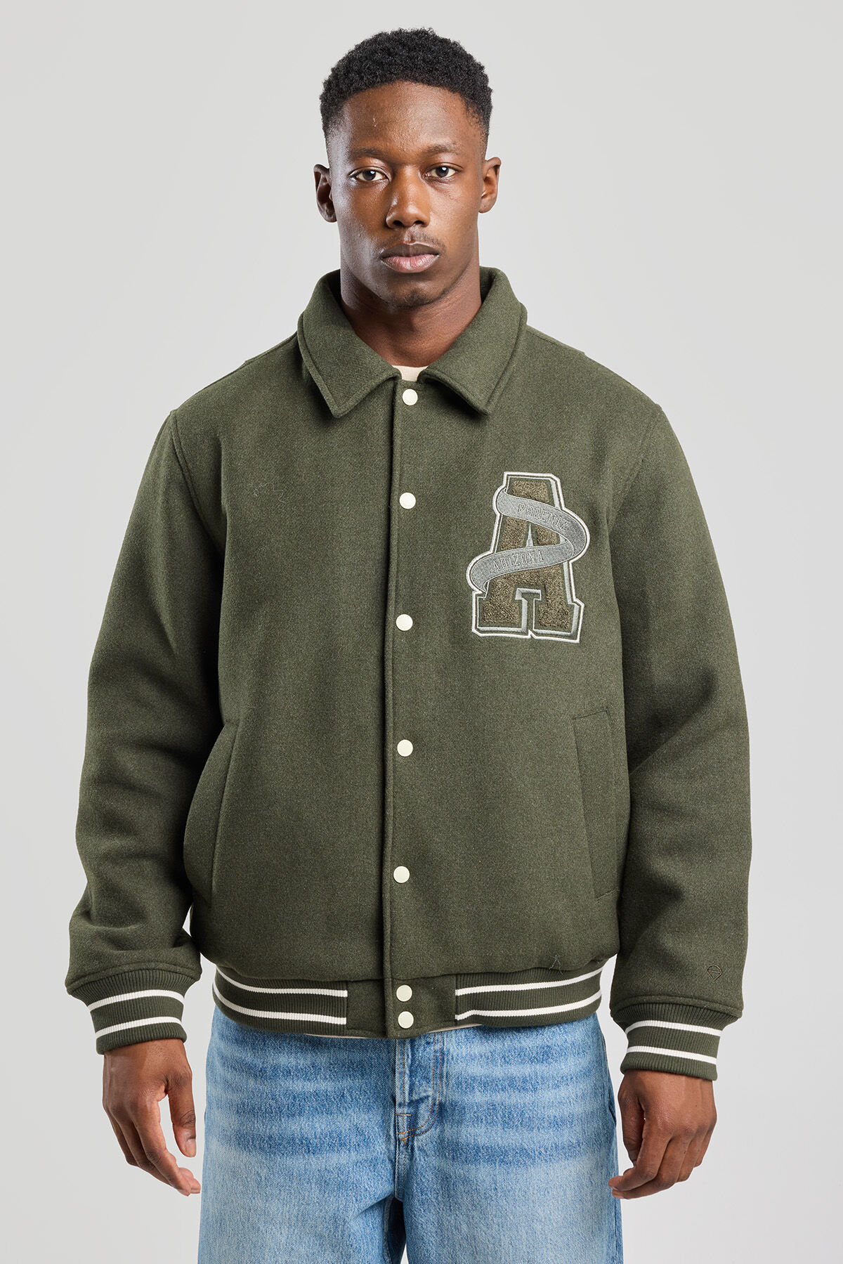 Men Varsity jacket Joe Grey army America Today