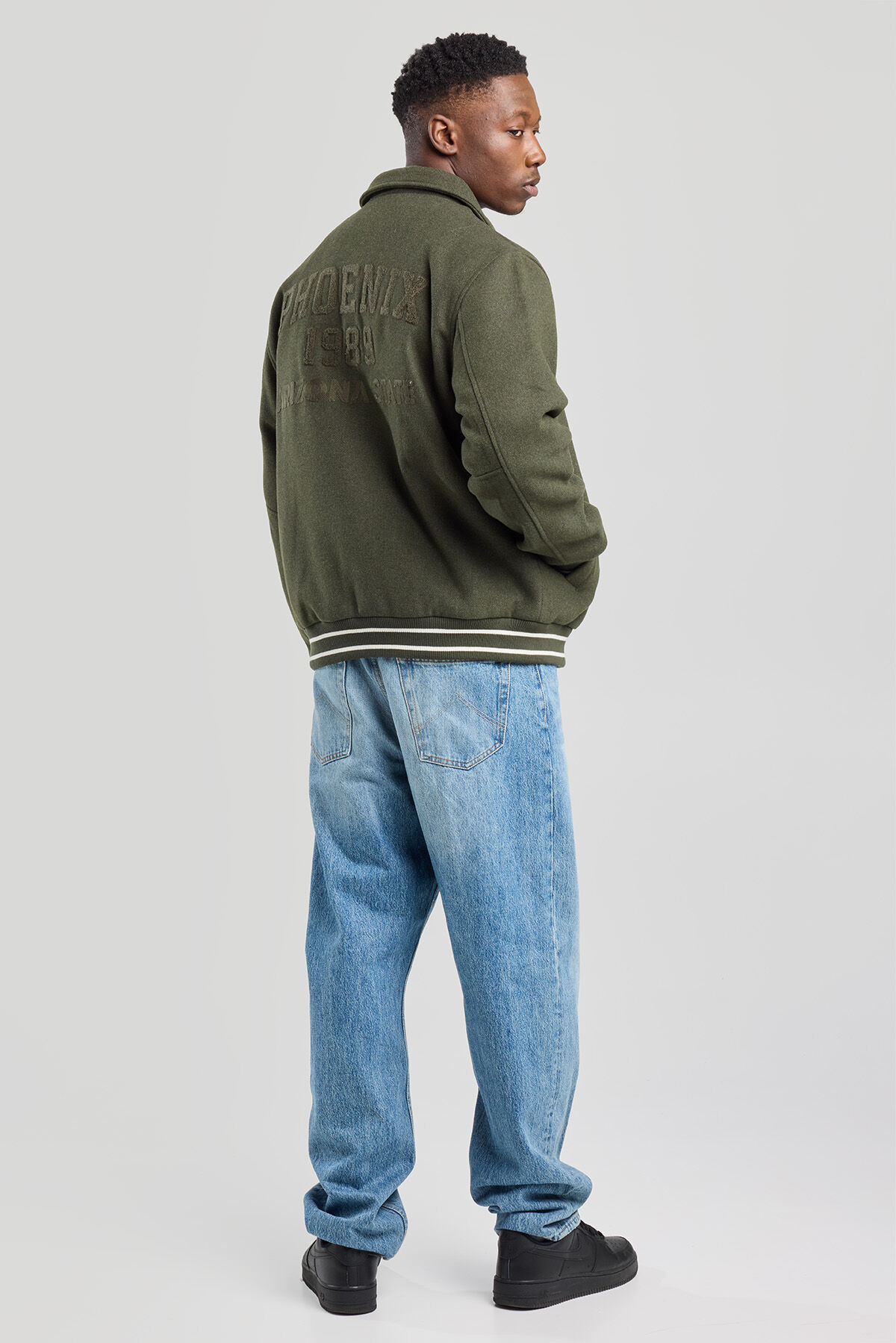 Men Varsity jacket Joe Grey/army | America Today
