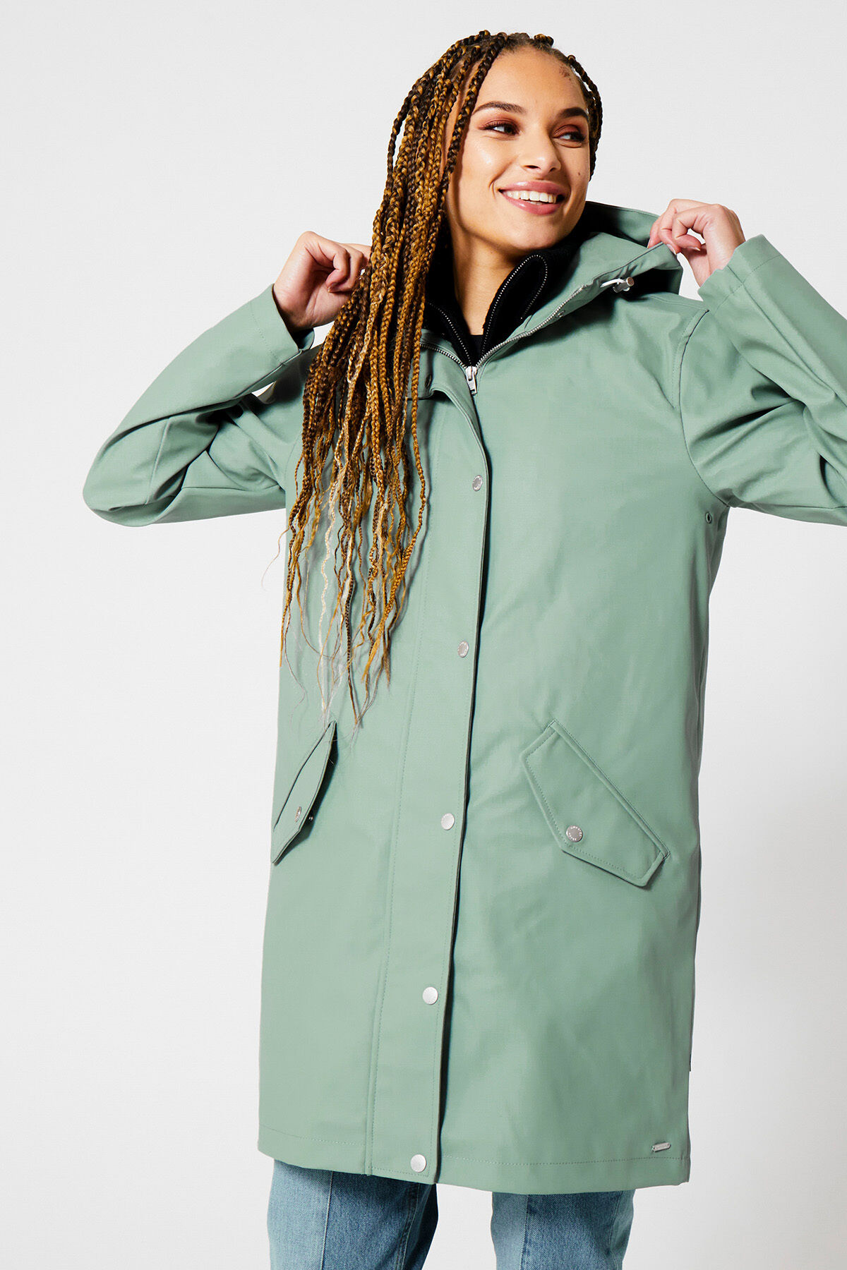 Women Rainoat women lined long Sage America Today