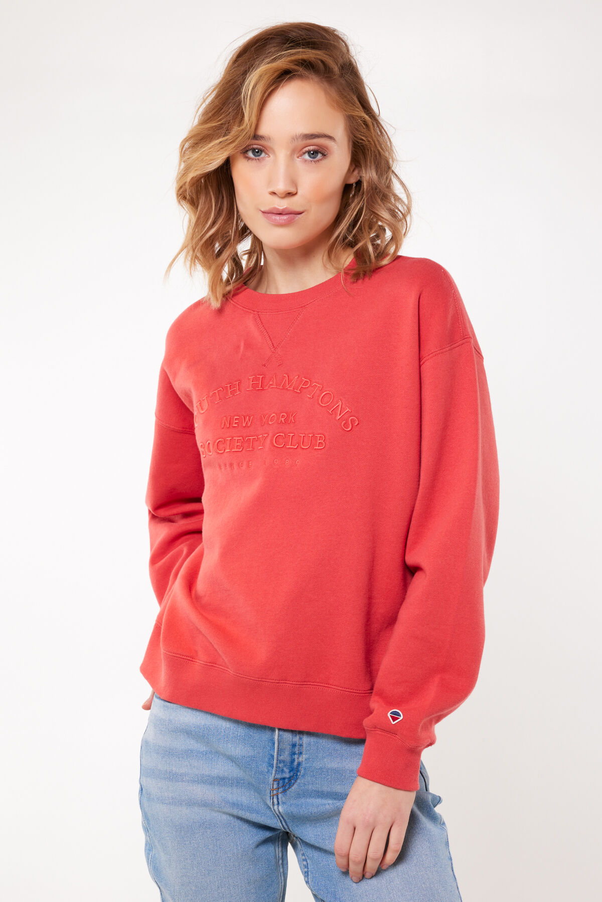 Champion red deals sweater women's