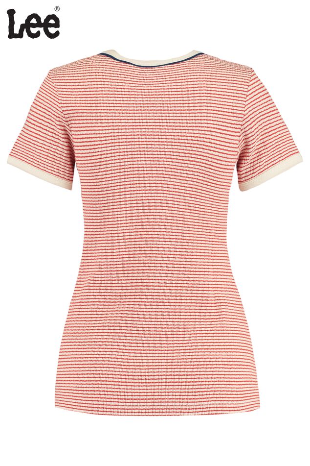 T-shirt Striped Rib Tee Red image number 1